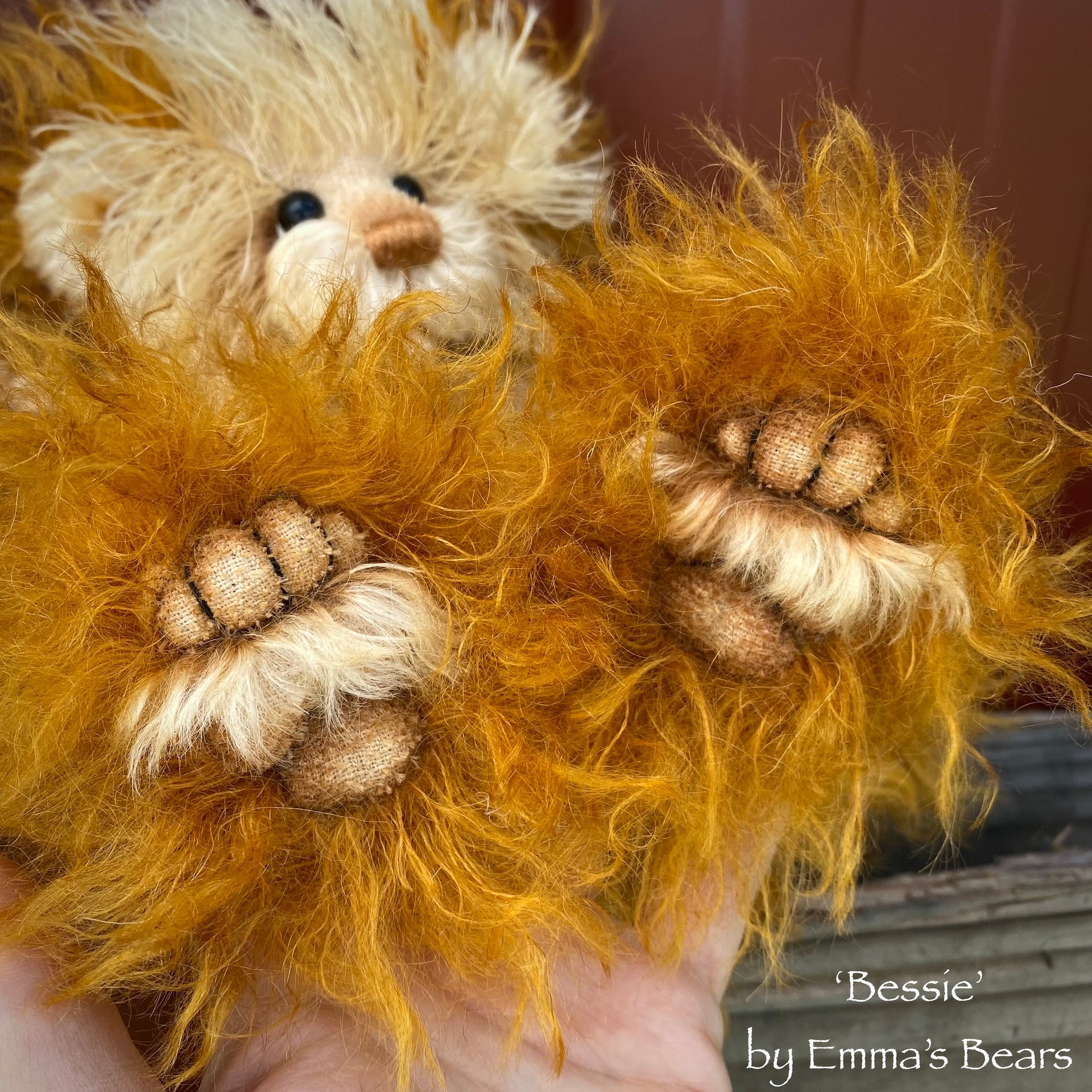 Bessie - 12" Hand-dyed mohair artist bear by Emma's Bears  - OOAK