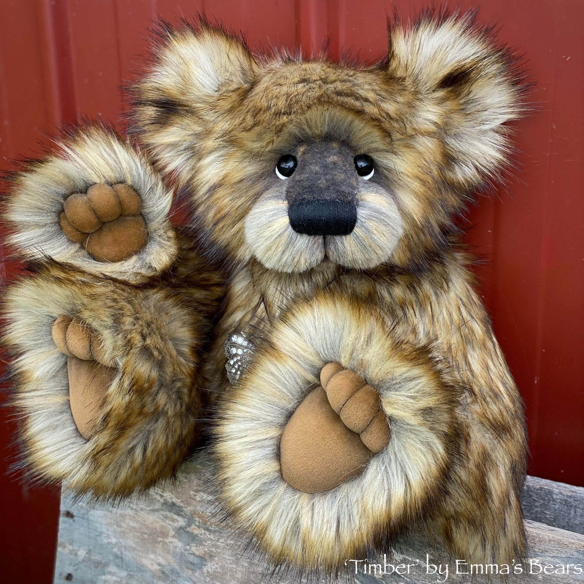 Timber - 15" Faux Fur Artist Bear by Emmas Bears - OOAK