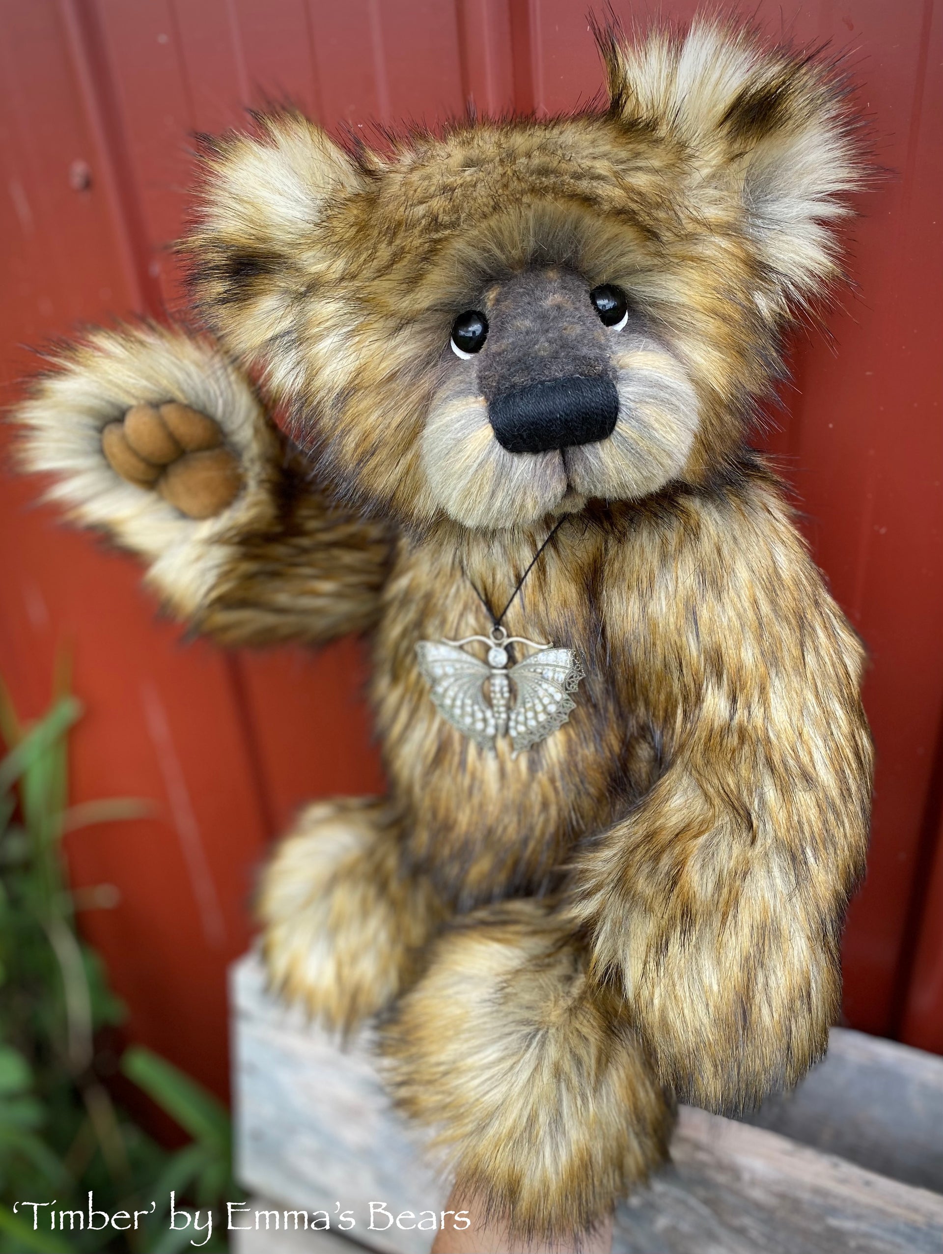 Timber - 15" Faux Fur Artist Bear by Emmas Bears - OOAK