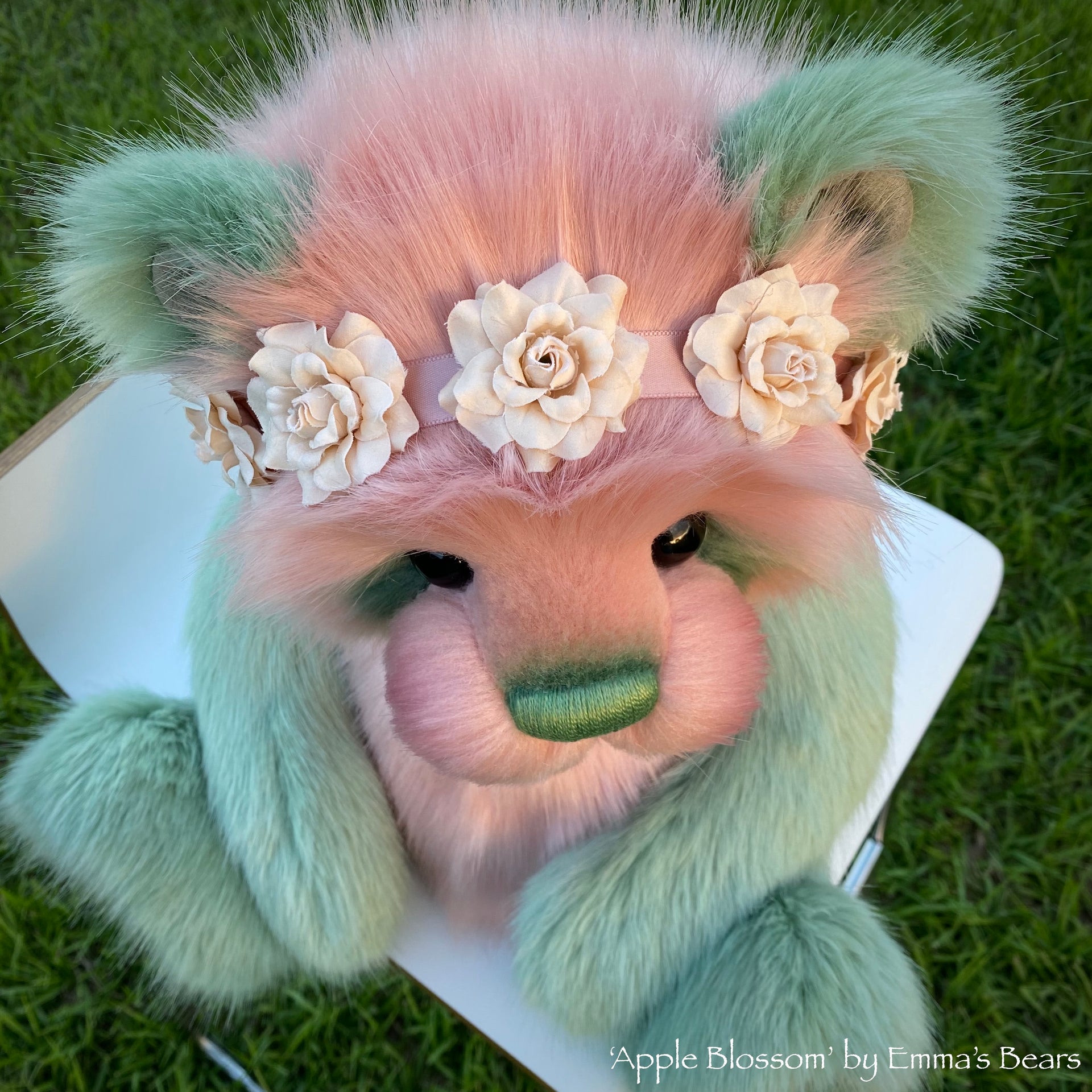 Apple Blossom - 18" faux fur artist bear by Emmas Bears - OOAK