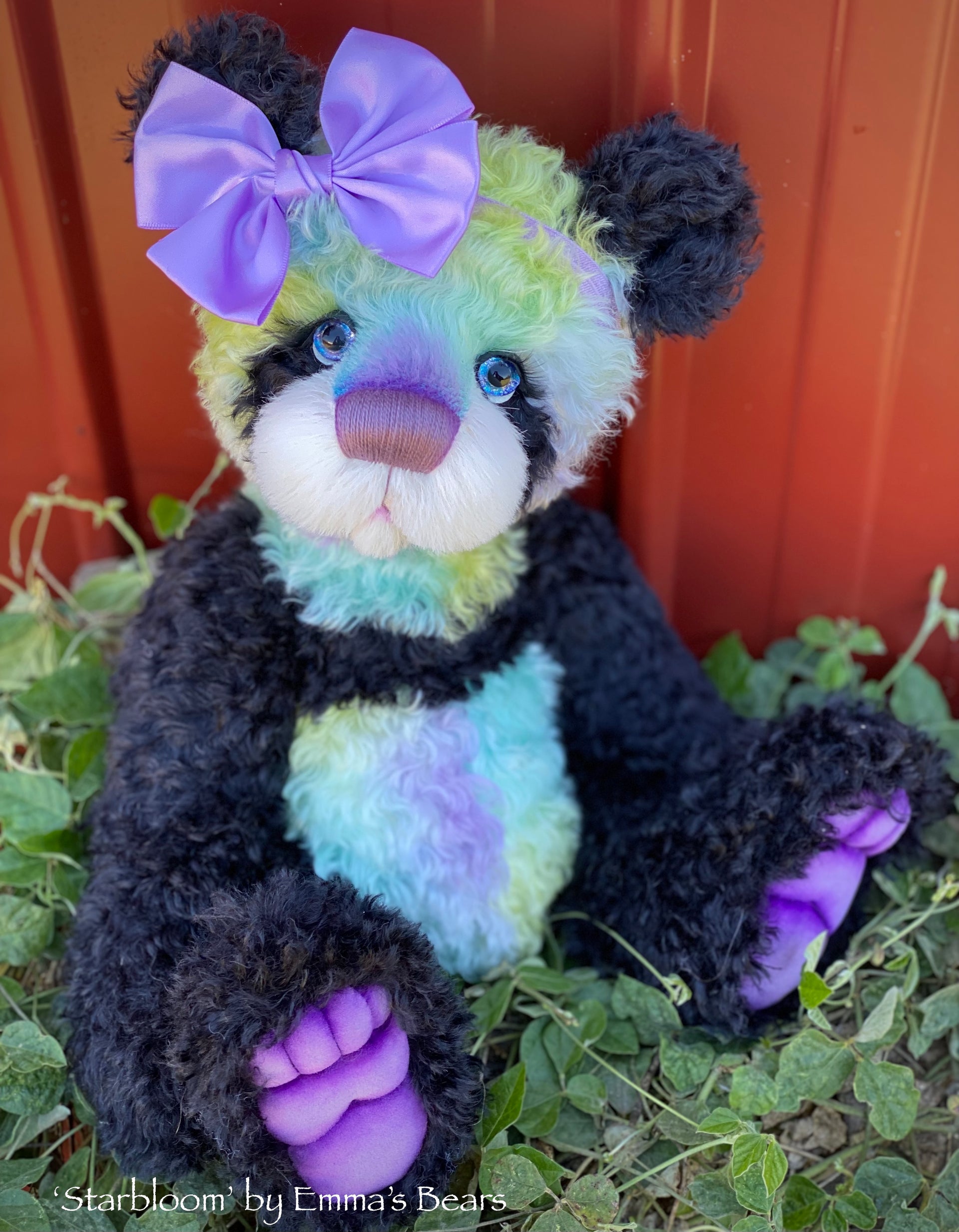 Starbloom - 16" Hand-dyed curly kid mohair Artist Bear by Emmas Bears - OOAK