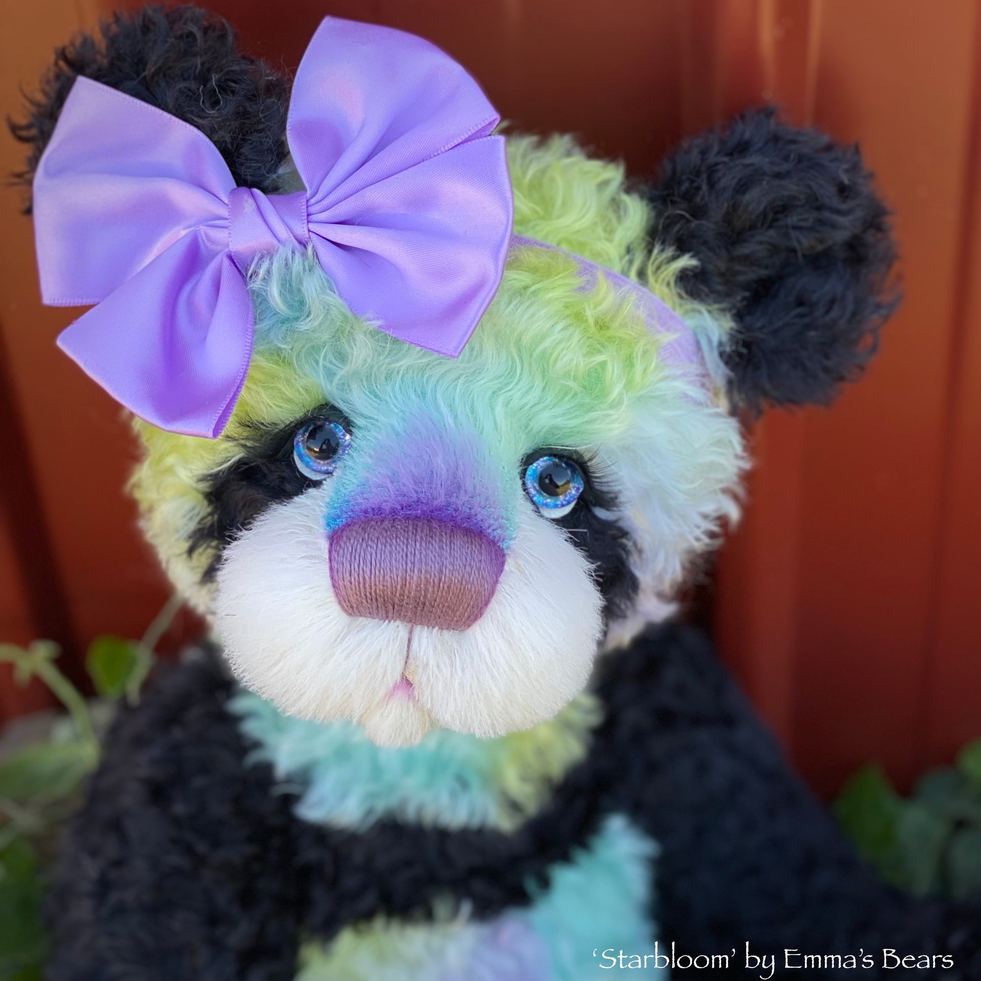 Starbloom - 16" Hand-dyed curly kid mohair Artist Bear by Emmas Bears - OOAK