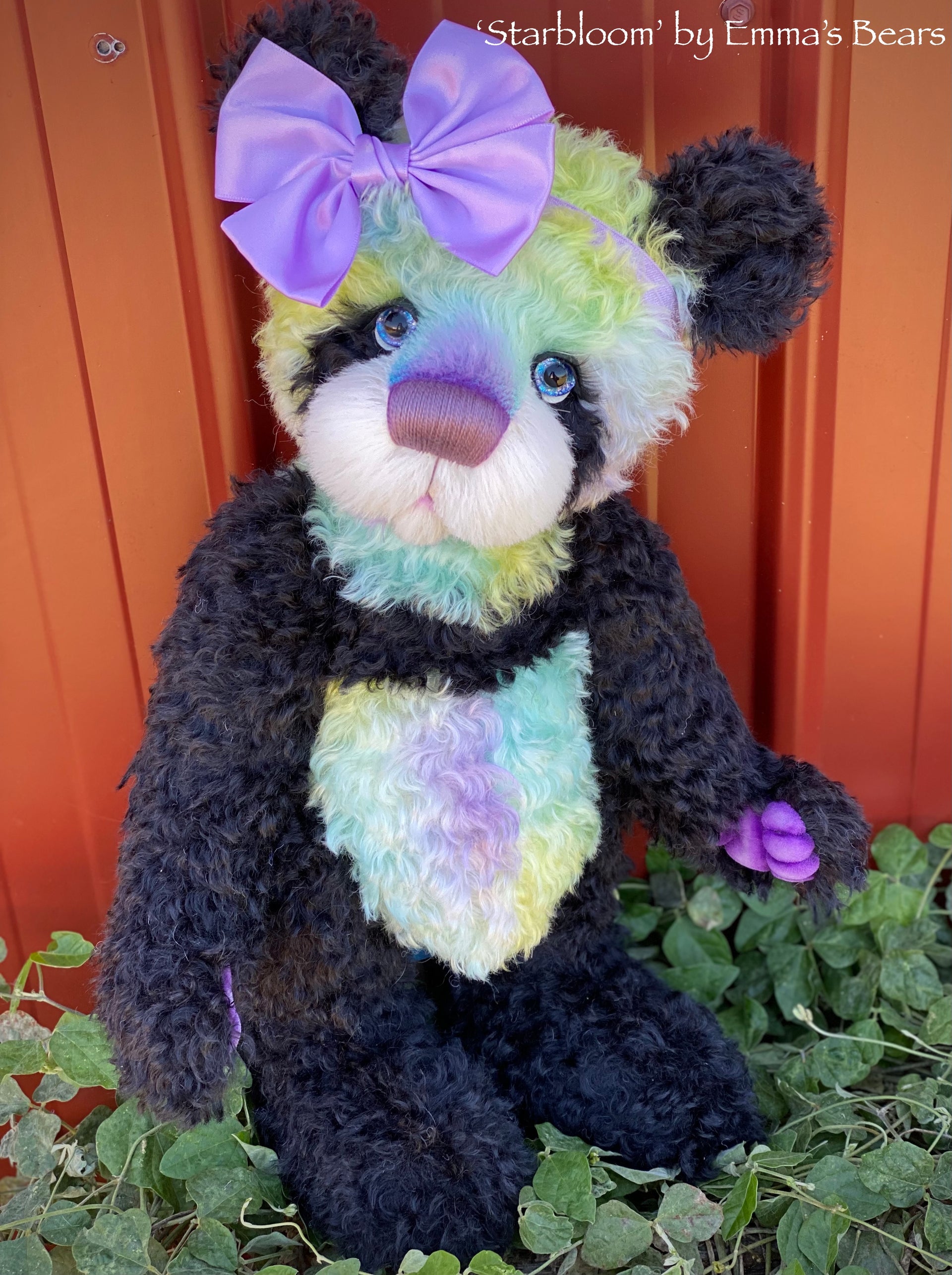 Starbloom - 16" Hand-dyed curly kid mohair Artist Bear by Emmas Bears - OOAK