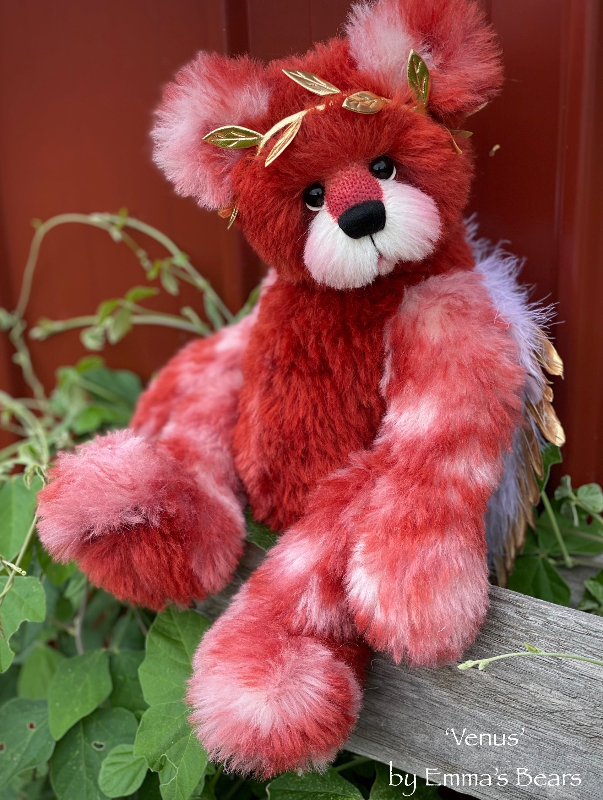 Venus - 14" Hand-dyed Valentines alpaca artist bear by Emma's Bears  - OOAK