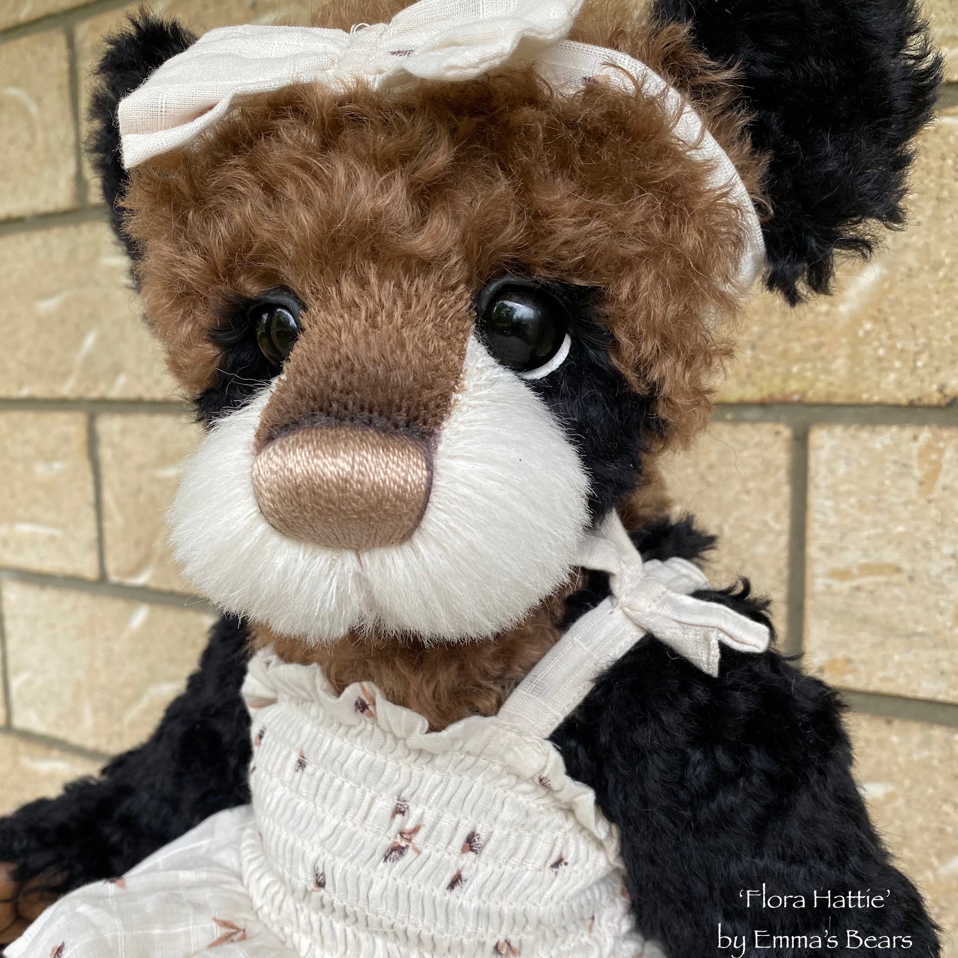 Flora Hattie - 18" Kid Mohair and Alpaca Artist Baby Bear by Emma's Bears - OOAK