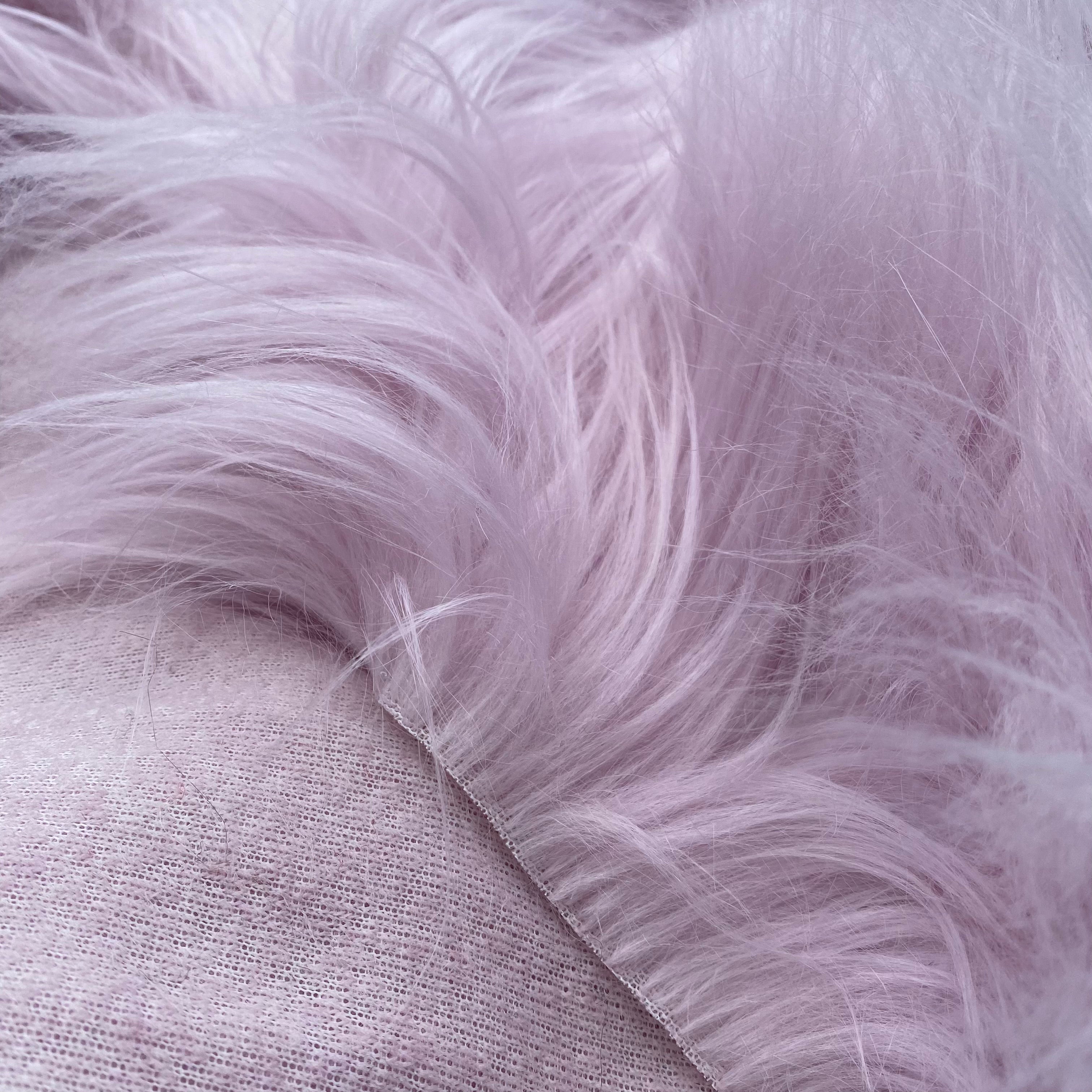 Super Luxury Faux Fur Fabric - Extra Long Pile Lilac, 60" Wide, Sold By The Metre