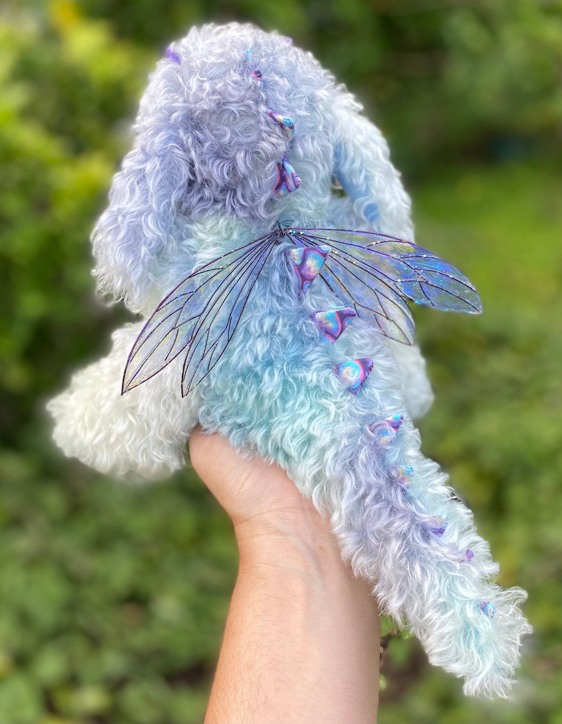 Custom Blue Baby Dragon - 12" kid mohair Artist Baby Dragon by Emmas Bears - OOAK