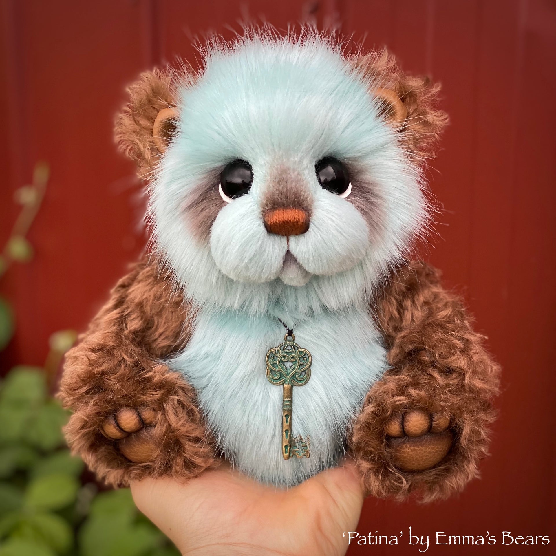 Patina - 9" mohair and faux fur bear by Emmas Bears - OOAK