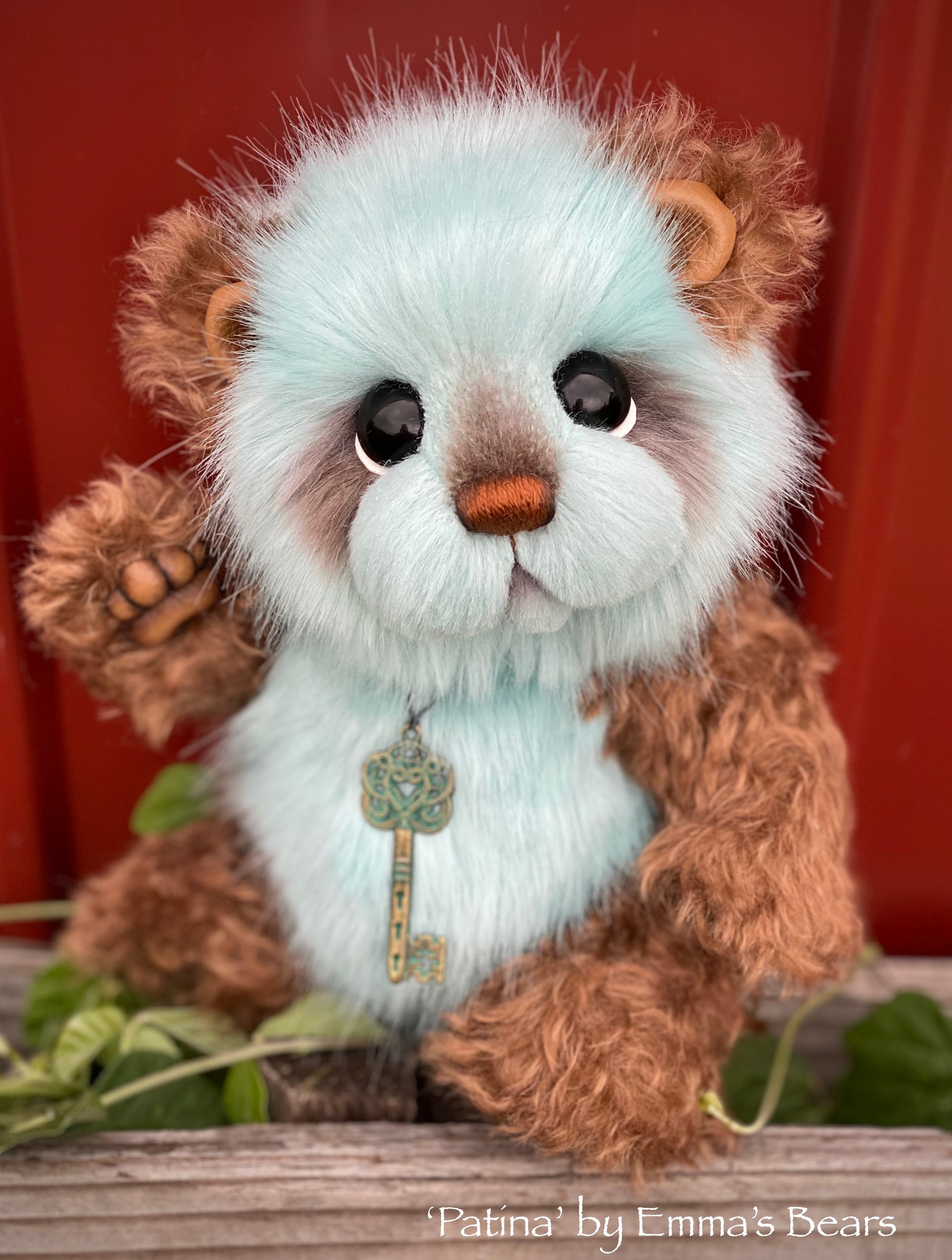 Patina - 9" mohair and faux fur bear by Emmas Bears - OOAK