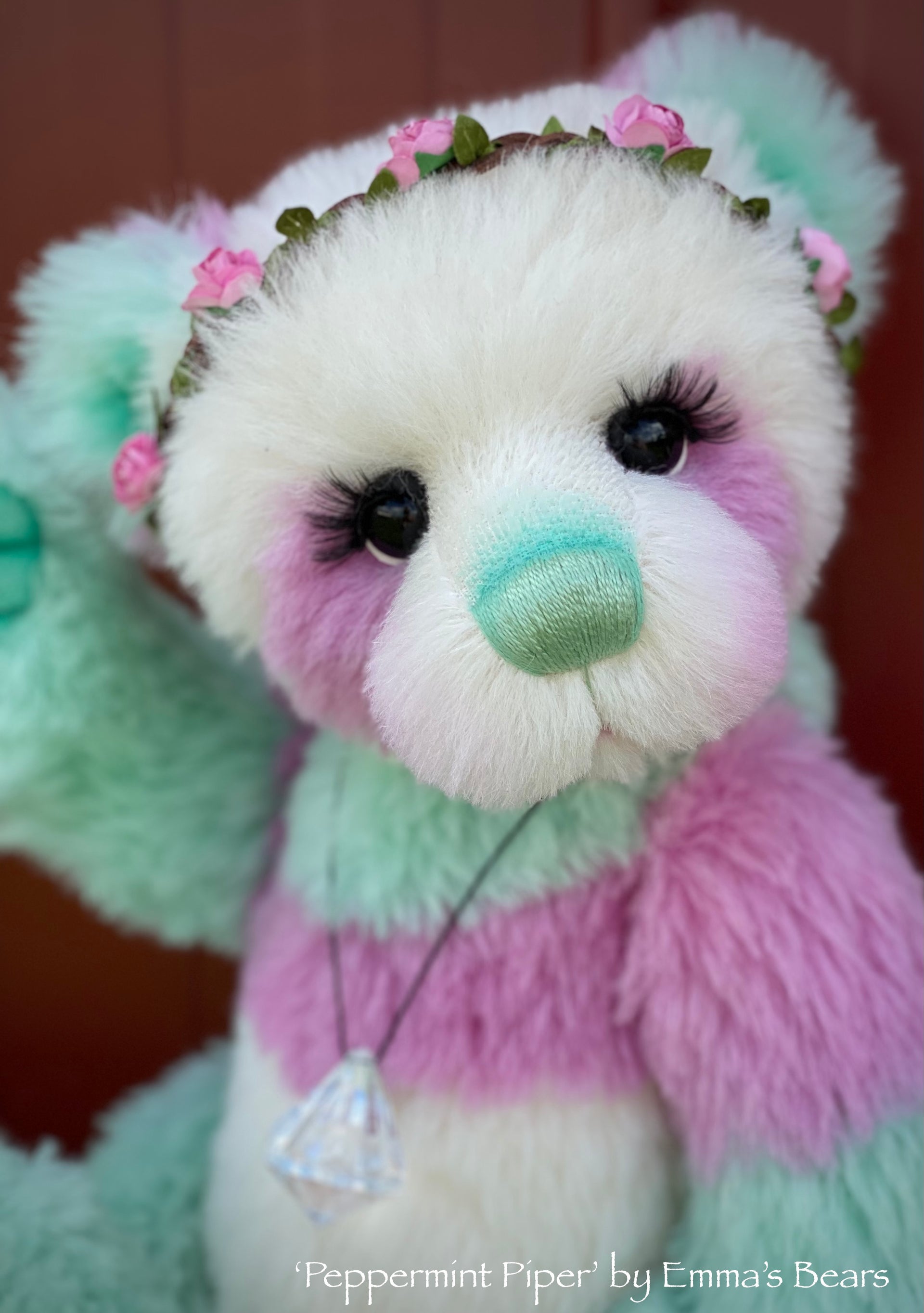 Peppermint Piper - 18" Hand-Dyed Alpaca Artist Bear by Emma's Bears - OOAK