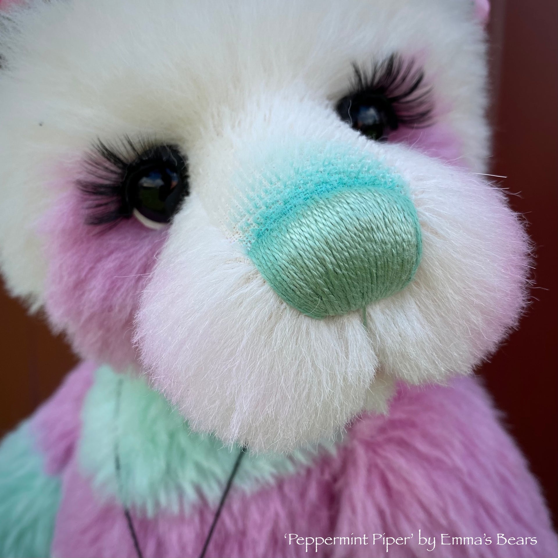 Peppermint Piper - 18" Hand-Dyed Alpaca Artist Bear by Emma's Bears - OOAK