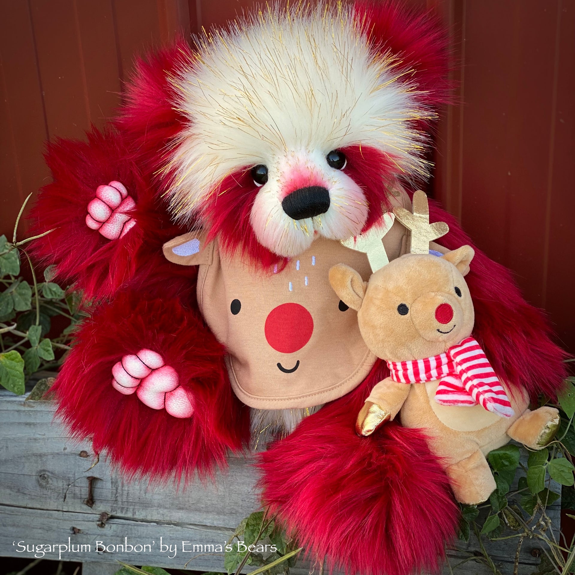 KIT - 18" Sugarplum Bonbon faux fur Christmas Bear