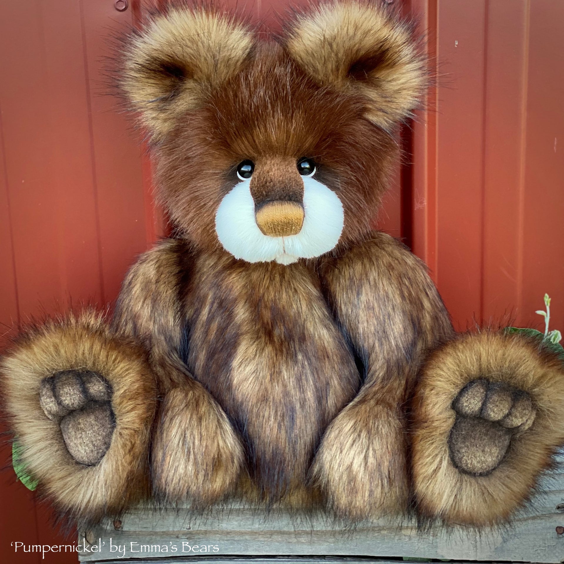 Pumpernickel - 17" faux fur bear by Emmas Bears - OOAK