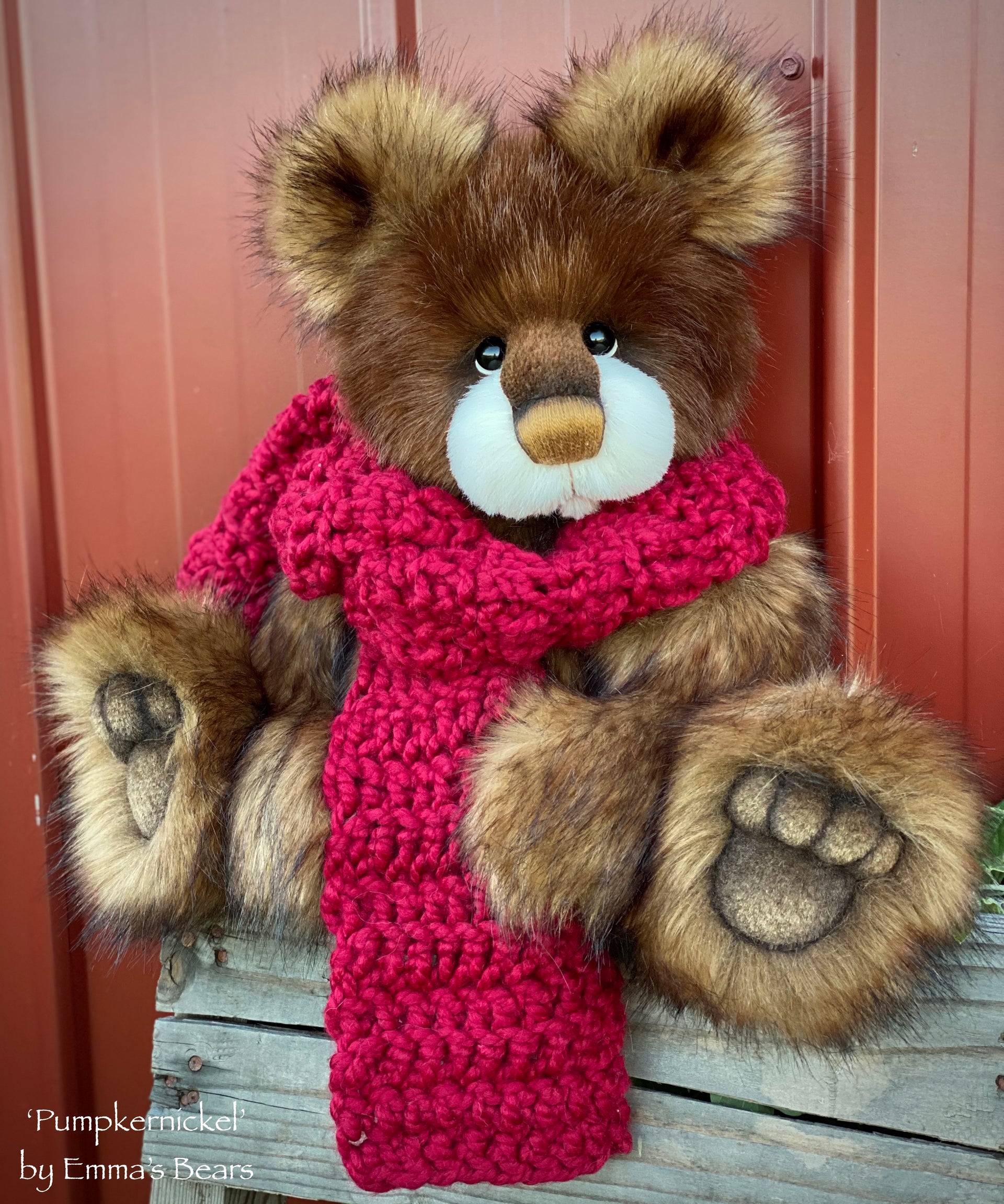 Pumpernickel - 17" faux fur bear by Emmas Bears - OOAK