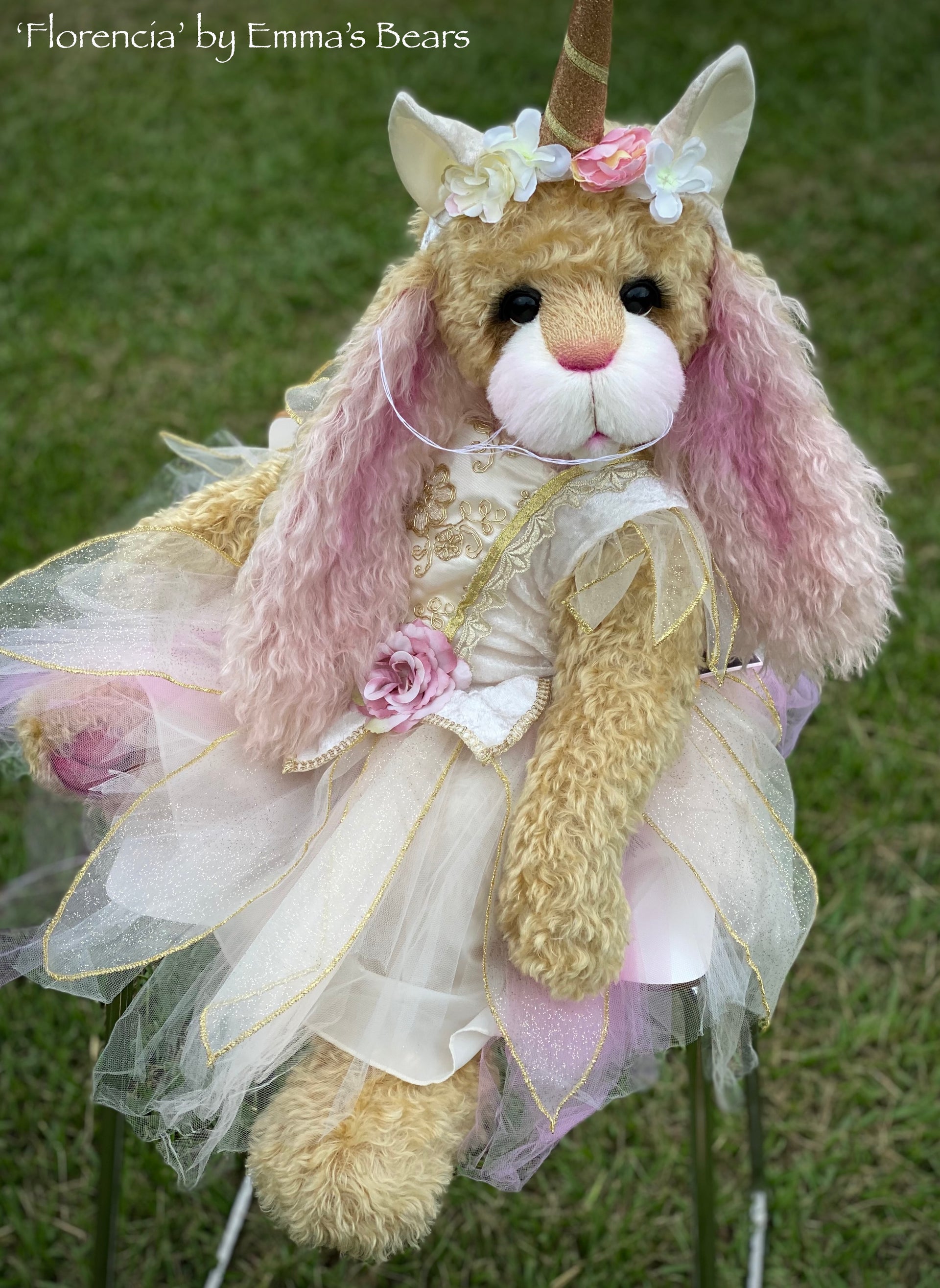 Florencia Bunny - 27" Kid Mohair and Alpaca Artist Bunny by Emma's Bears - OOAK