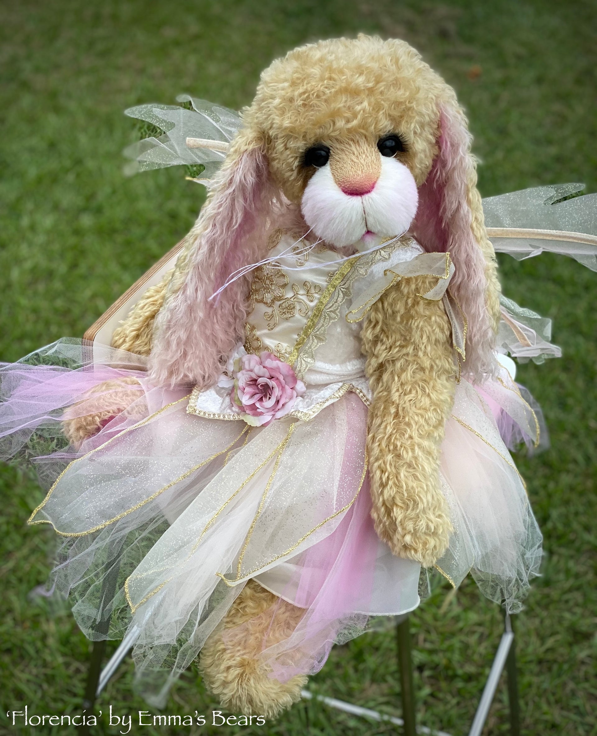 Florencia Bunny - 27" Kid Mohair and Alpaca Artist Bunny by Emma's Bears - OOAK