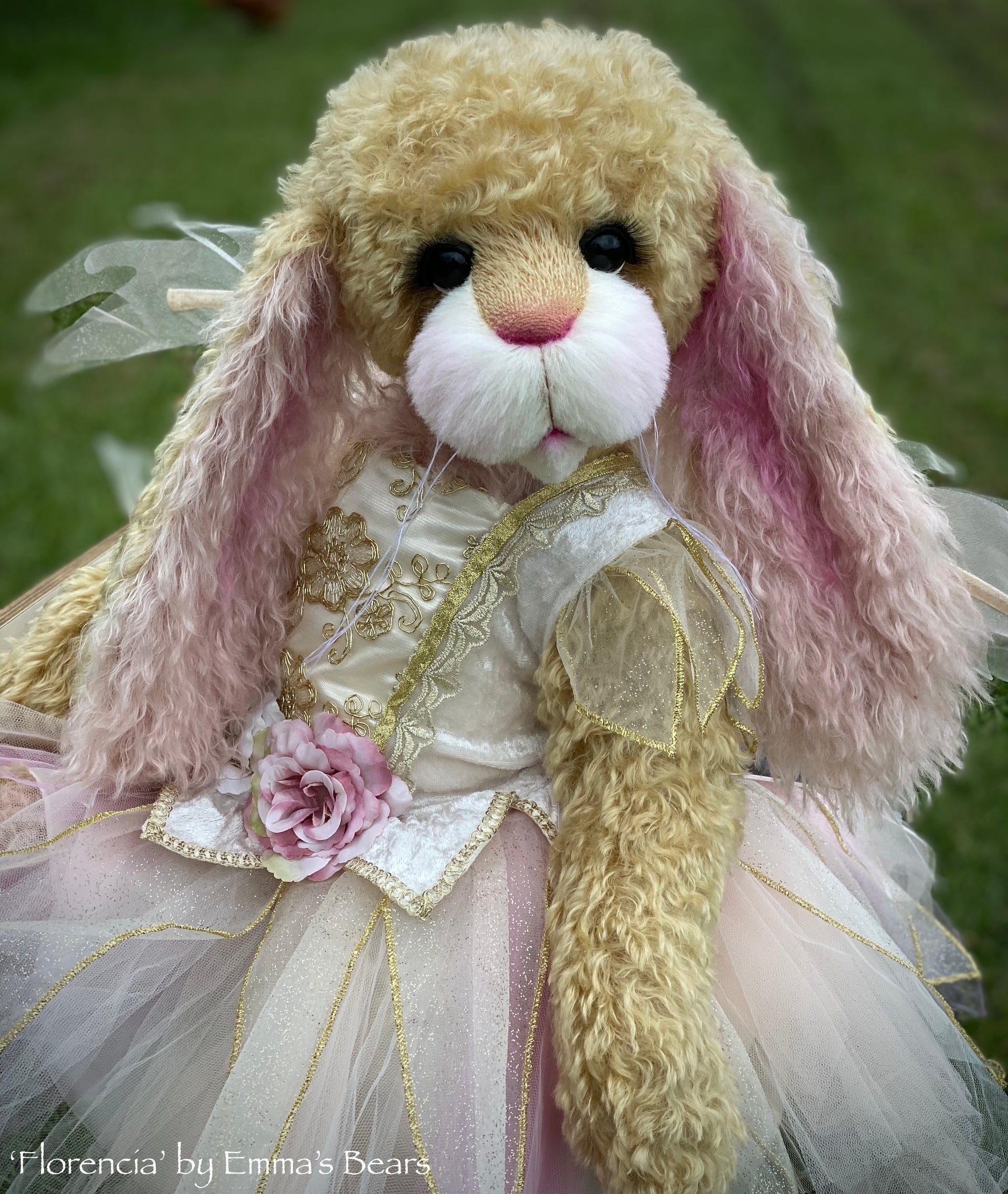 Florencia Bunny - 27" Kid Mohair and Alpaca Artist Bunny by Emma's Bears - OOAK