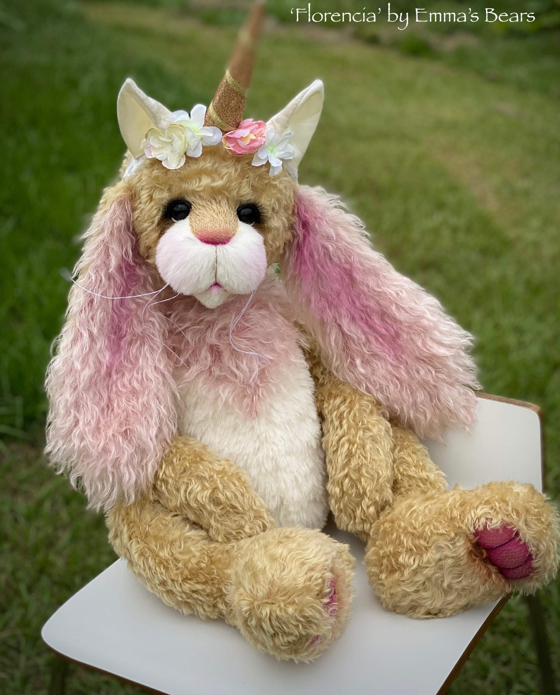 Florencia Bunny - 27" Kid Mohair and Alpaca Artist Bunny by Emma's Bears - OOAK