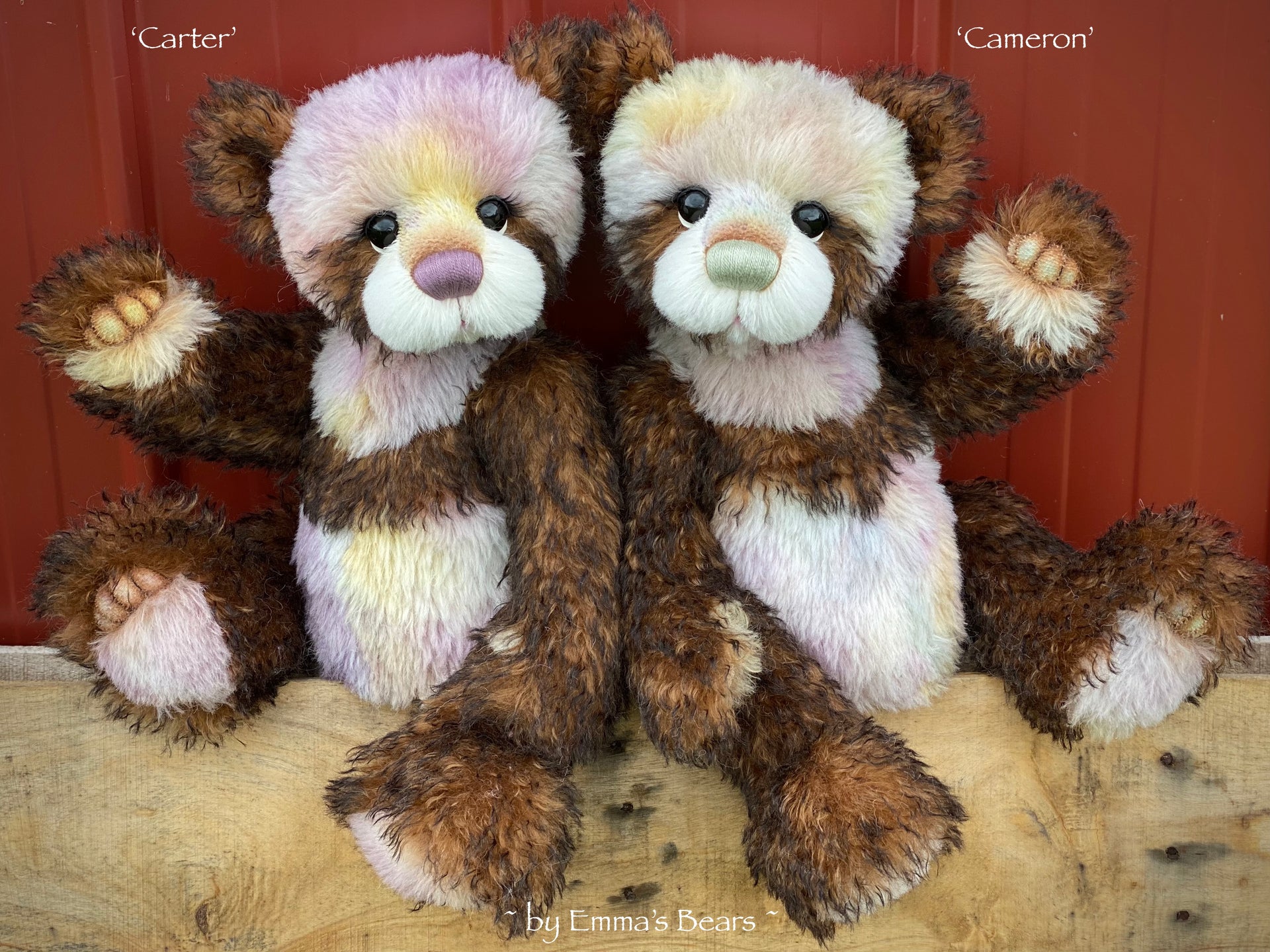 Cameron - 18" Mohair and Hand-Dyed Alpaca Artist Baby Bear by Emma's Bears - OOAK