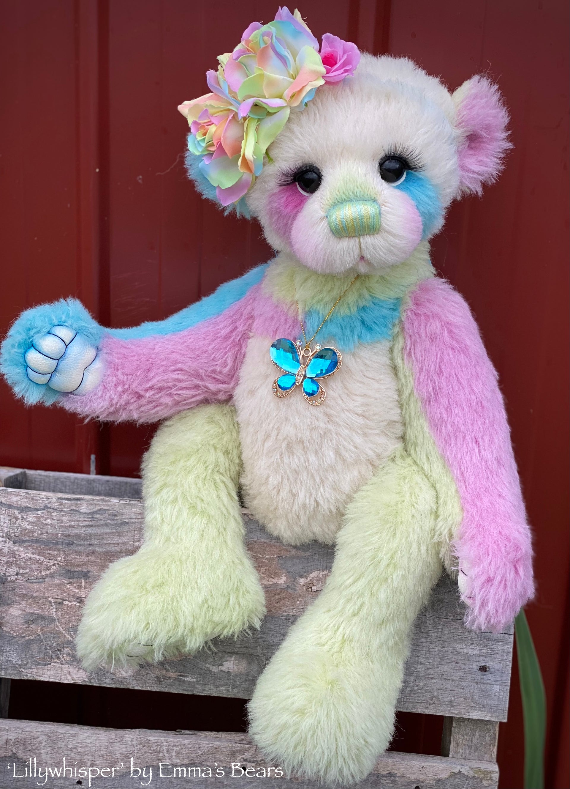 Lillywhisper - 21" Hand-dyed Alpaca Artist Bear by Emma's Bears - OOAK