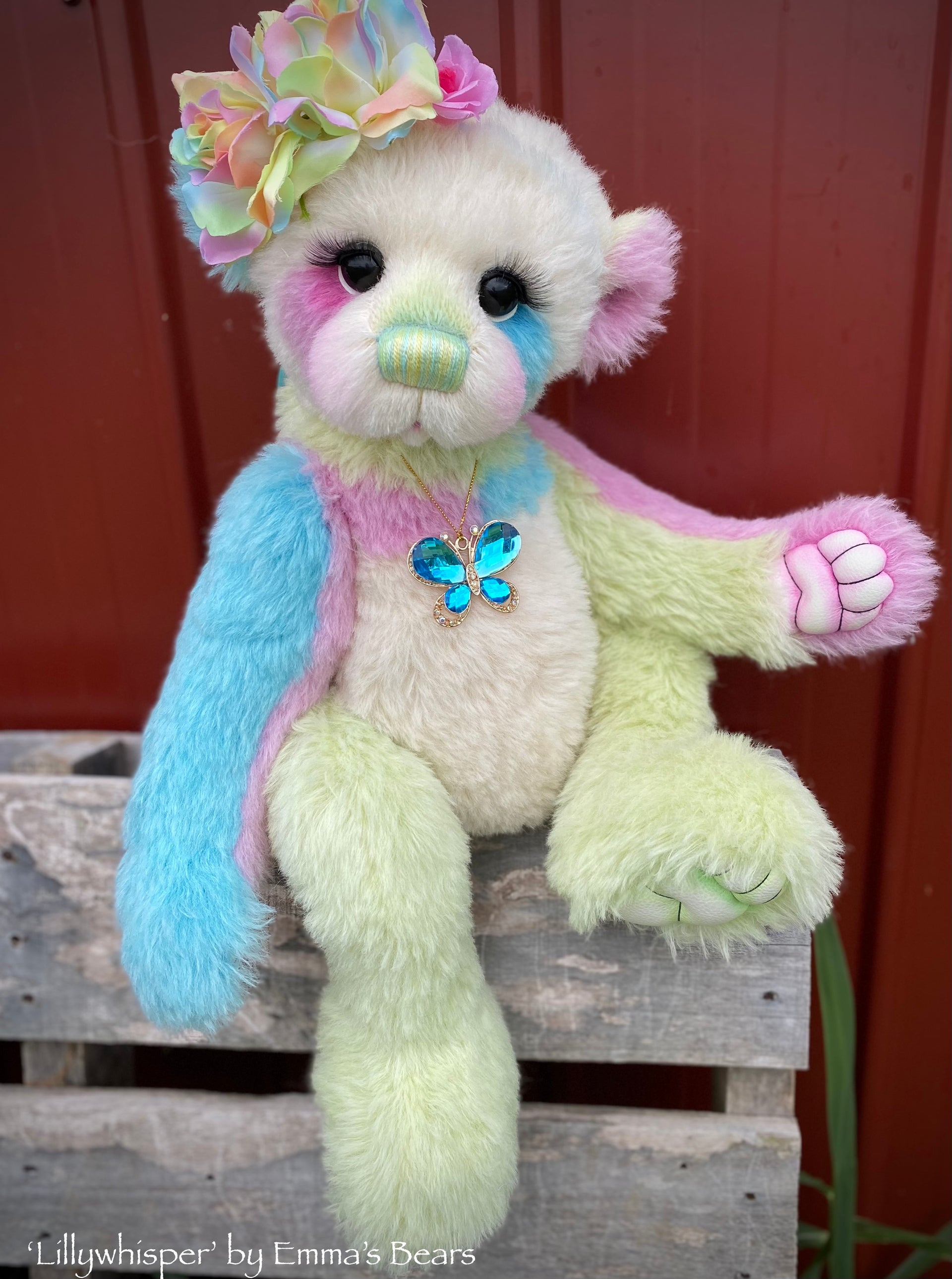 Lillywhisper - 21" Hand-dyed Alpaca Artist Bear by Emma's Bears - OOAK