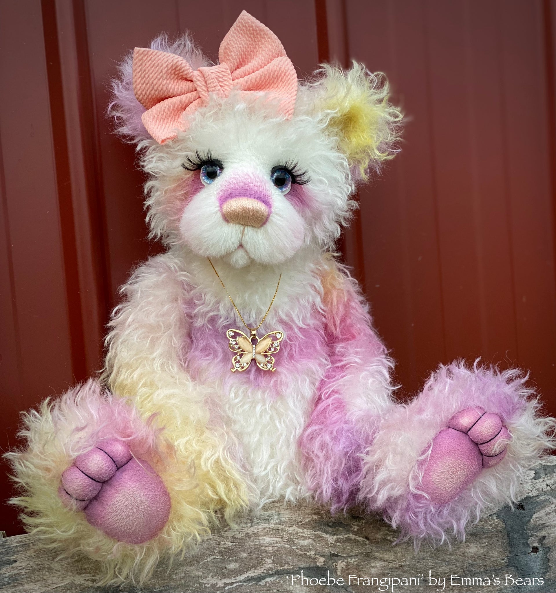 Phoebe Frangipani - 18" Hand-dyed Mohair Artist Baby Bear by Emmas Bears - OOAK