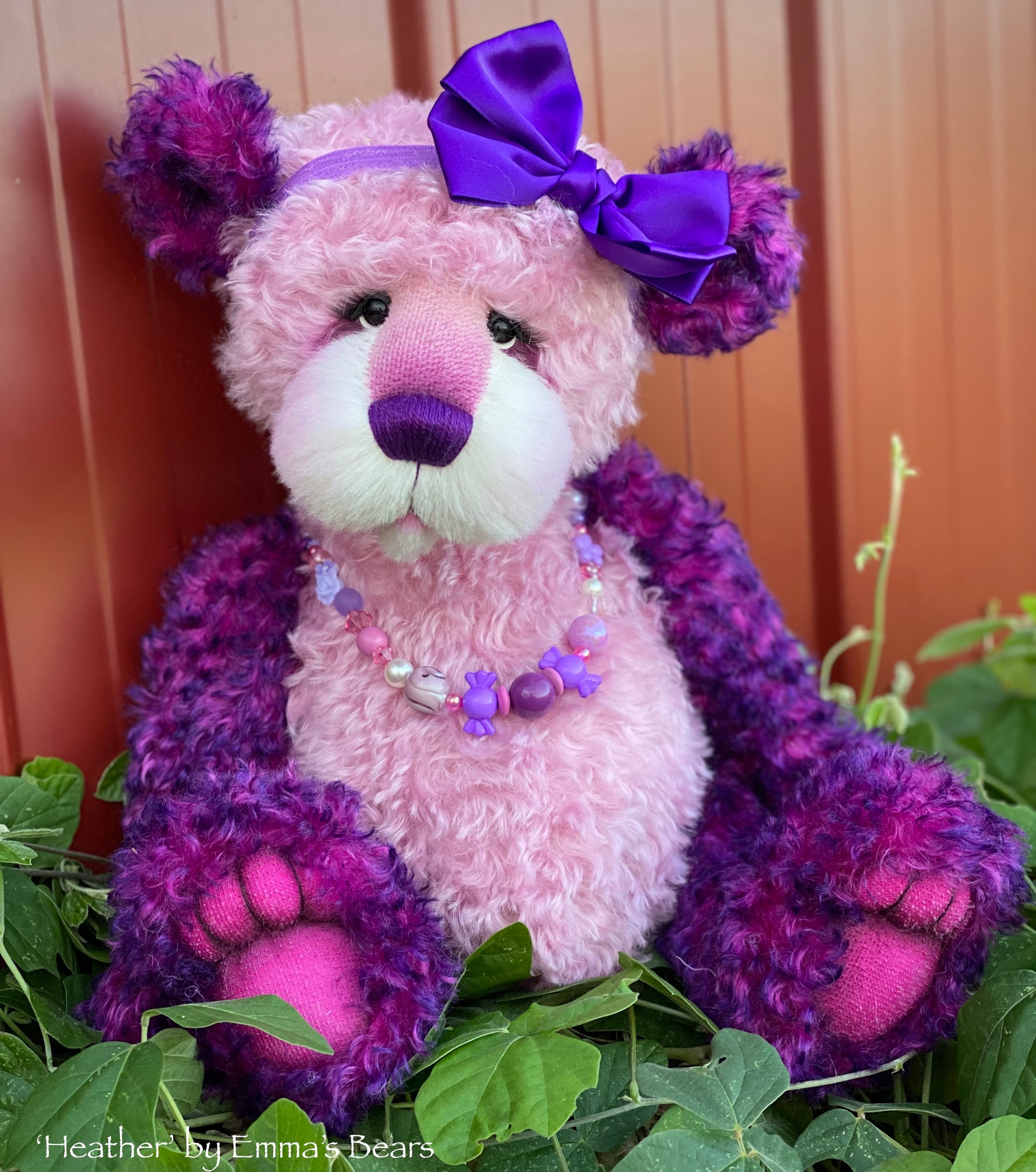 Heather - 17" curly kid mohair bear by Emmas Bears - OOAK