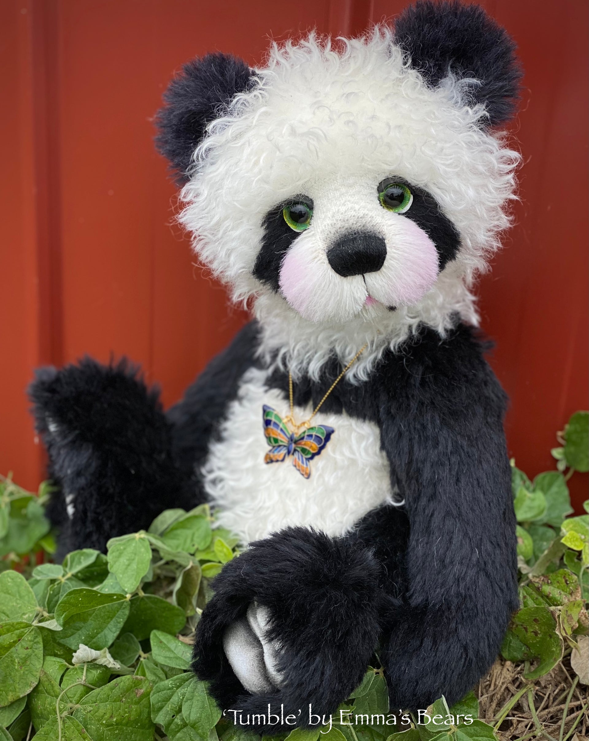 Tumble - 16" mohair artist panda bear by Emma's Bears  - OOAK