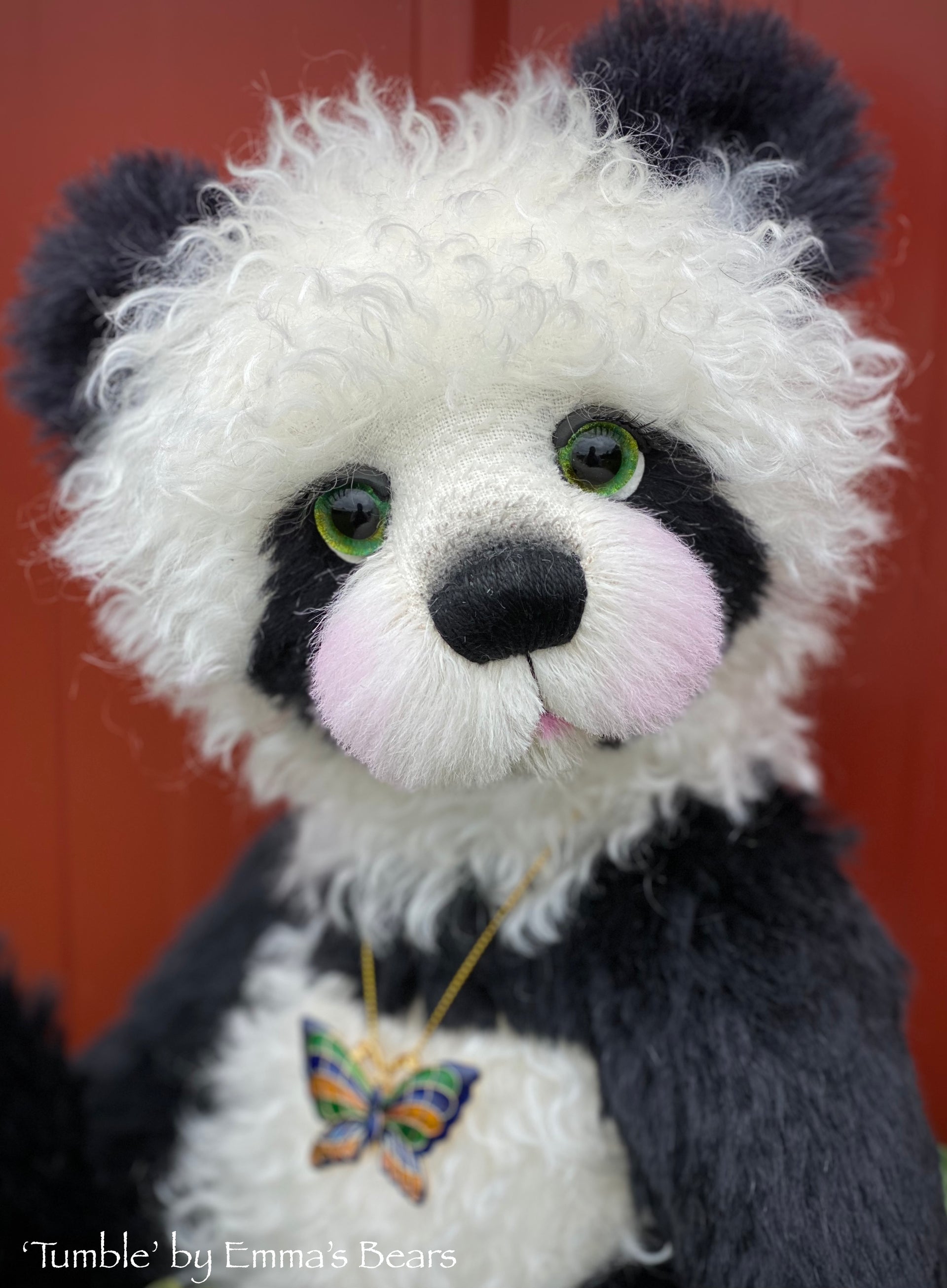 Tumble - 16" mohair artist panda bear by Emma's Bears  - OOAK