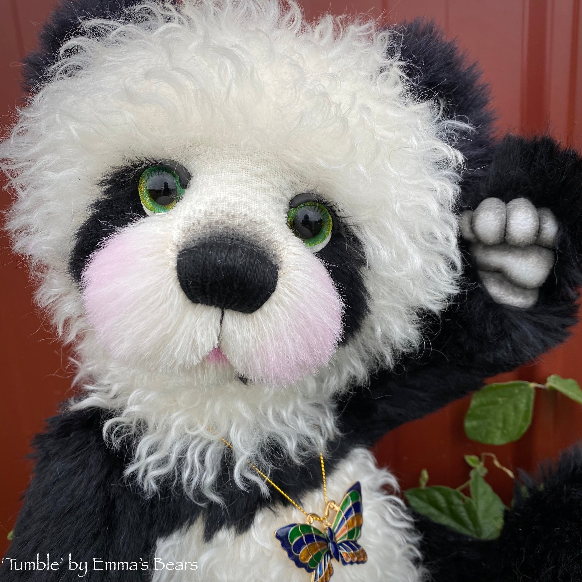 Tumble - 16" mohair artist panda bear by Emma's Bears  - OOAK