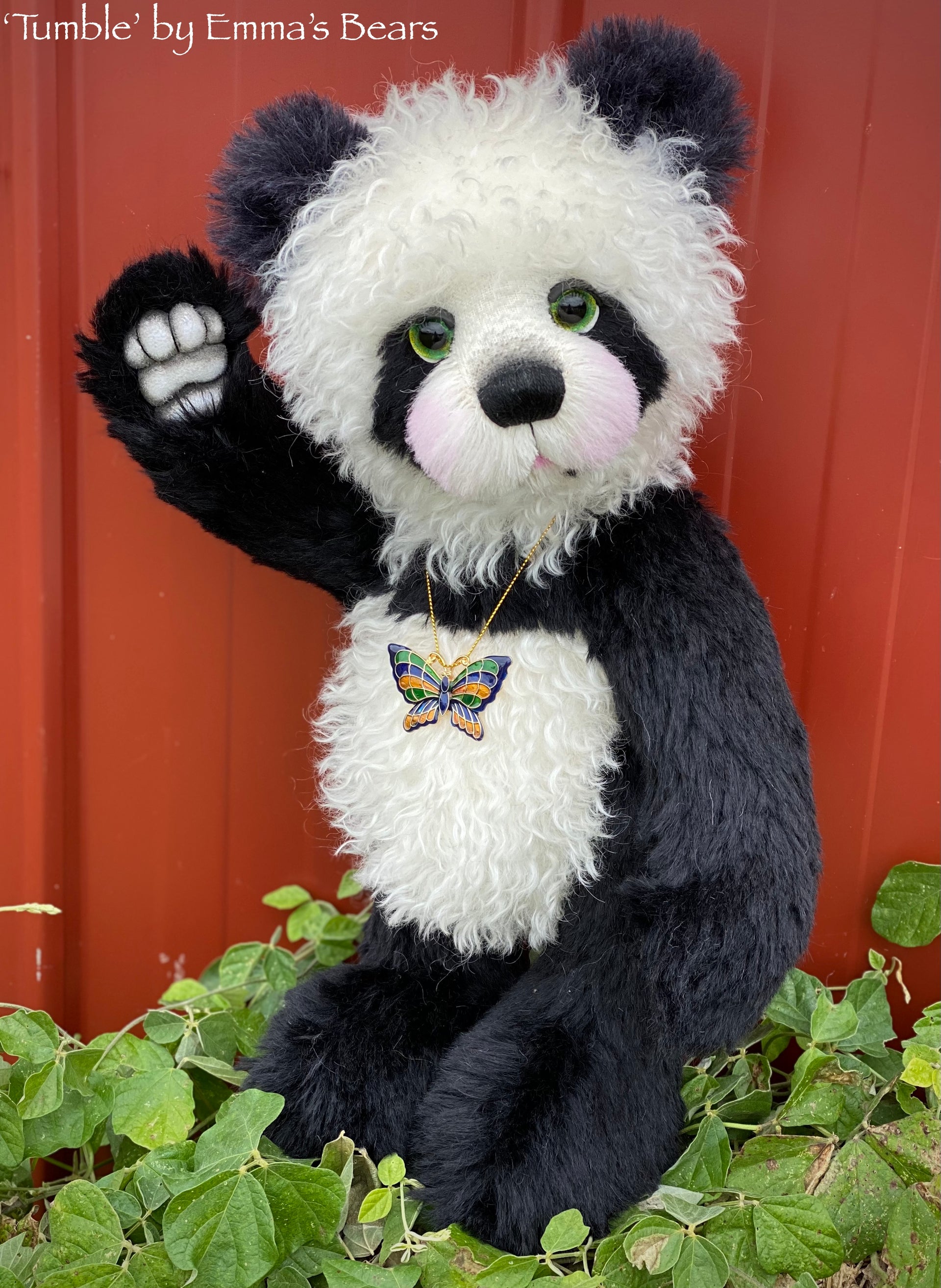 Tumble - 16" mohair artist panda bear by Emma's Bears  - OOAK