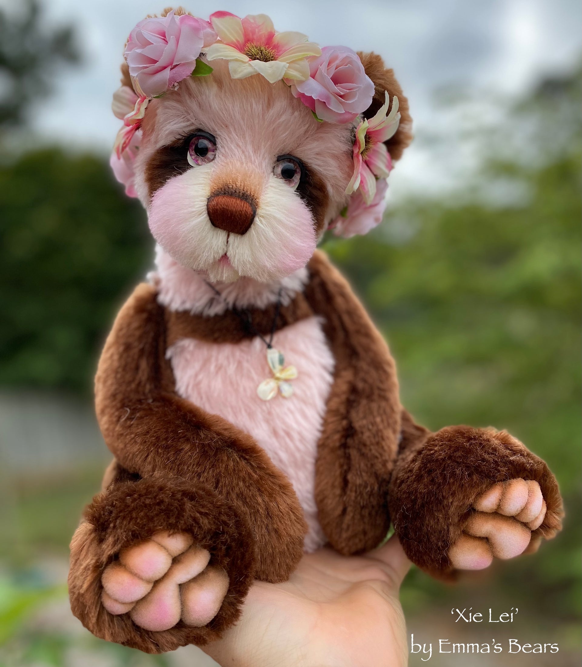 Xie Lei - 15" mohair artist panda bear by Emma's Bears  - OOAK