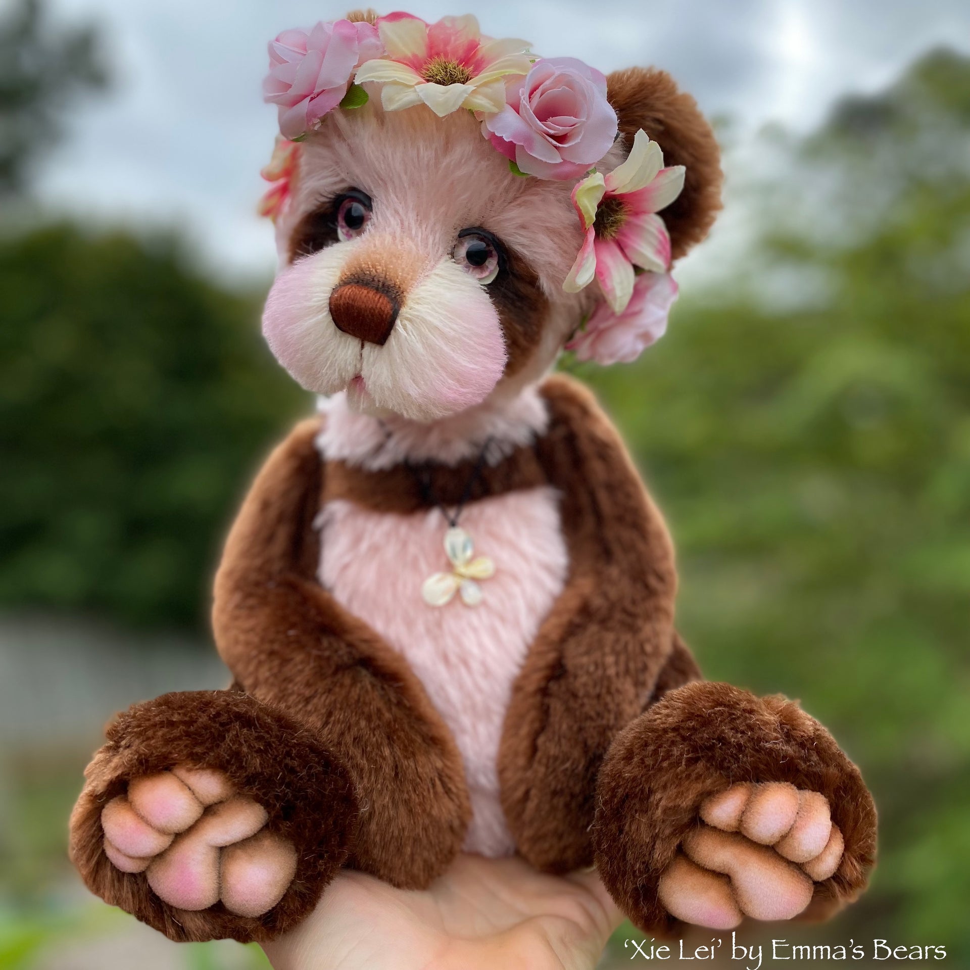 Xie Lei - 15" mohair artist panda bear by Emma's Bears  - OOAK