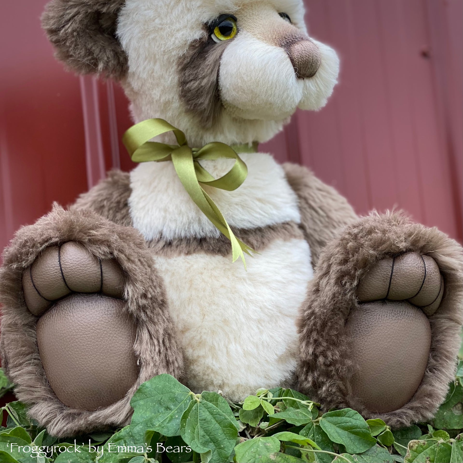 Froggyrock - 18" mohair artist panda bear by Emma's Bears  - OOAK