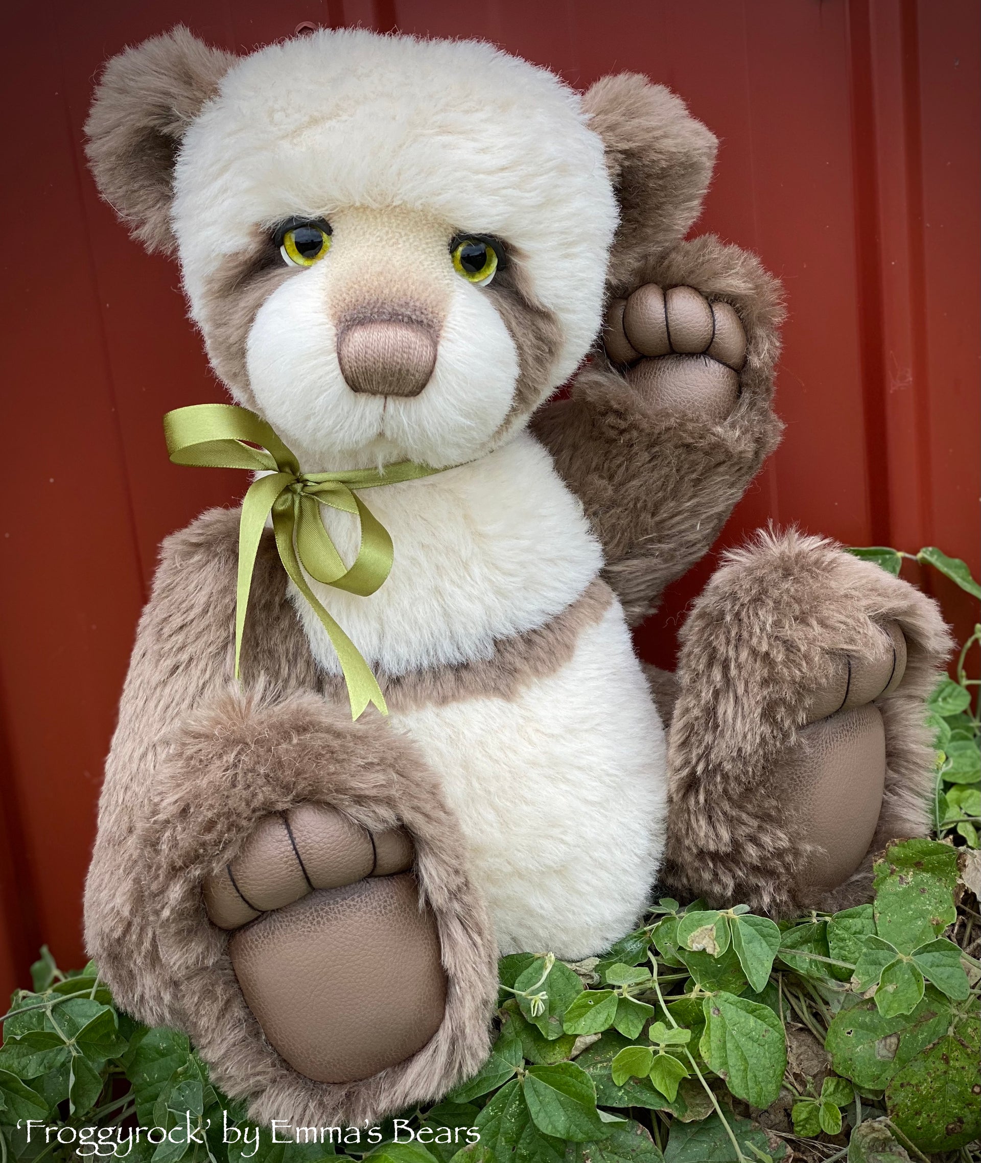 Froggyrock - 18" mohair artist panda bear by Emma's Bears  - OOAK