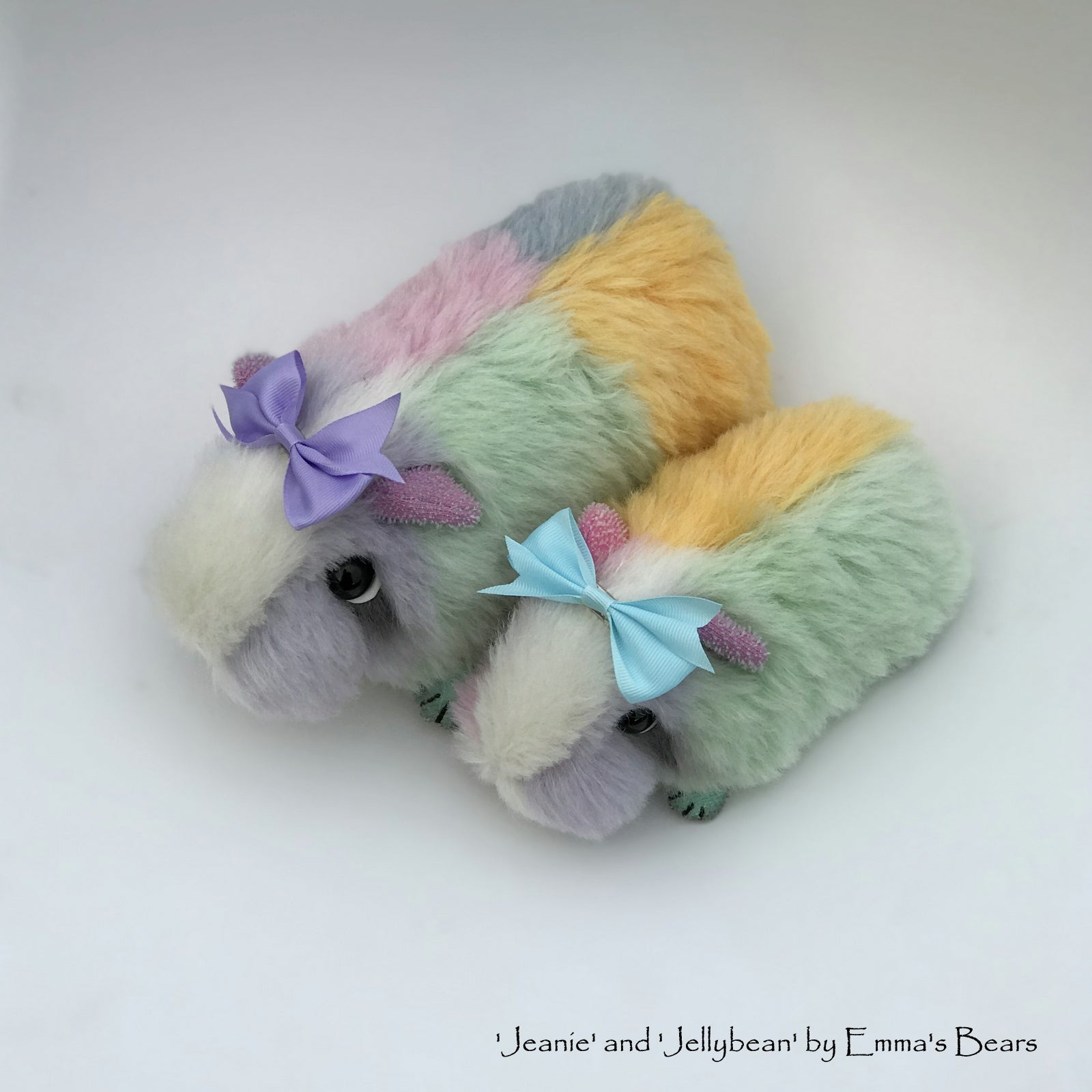 Jeanie and Jellybean - Mother and Daughter Easter Guinea Pigs by Emma's Bears - OOAK