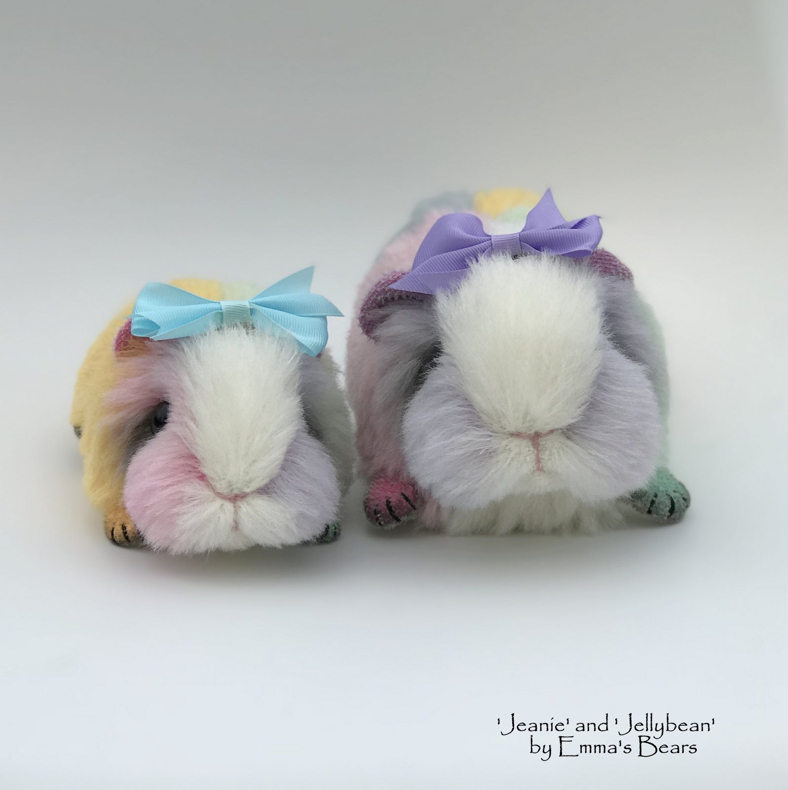 Jeanie and Jellybean - Mother and Daughter Easter Guinea Pigs by Emma's Bears - OOAK