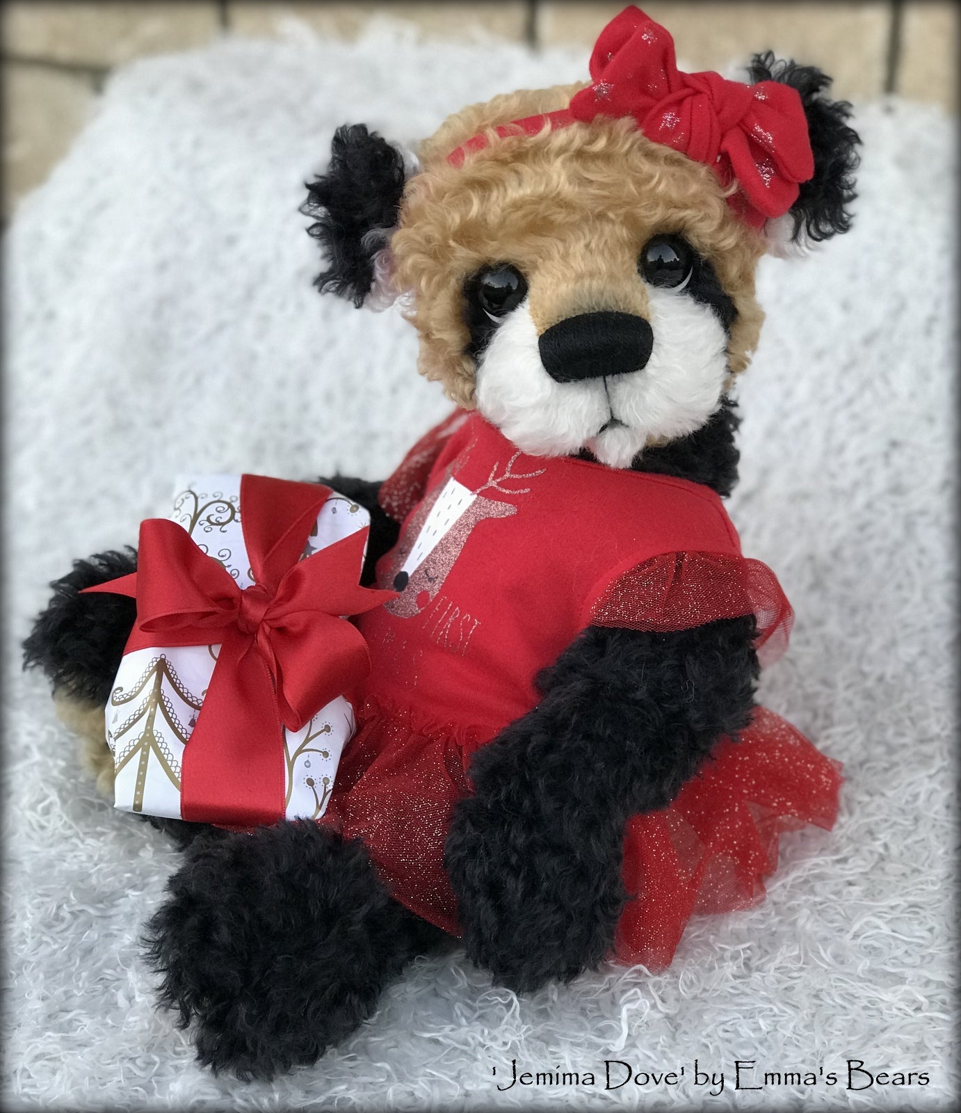 Jemima Dove - 18" Christmas 2018 Toddler Artist Bear by Emma's Bears - OOAK