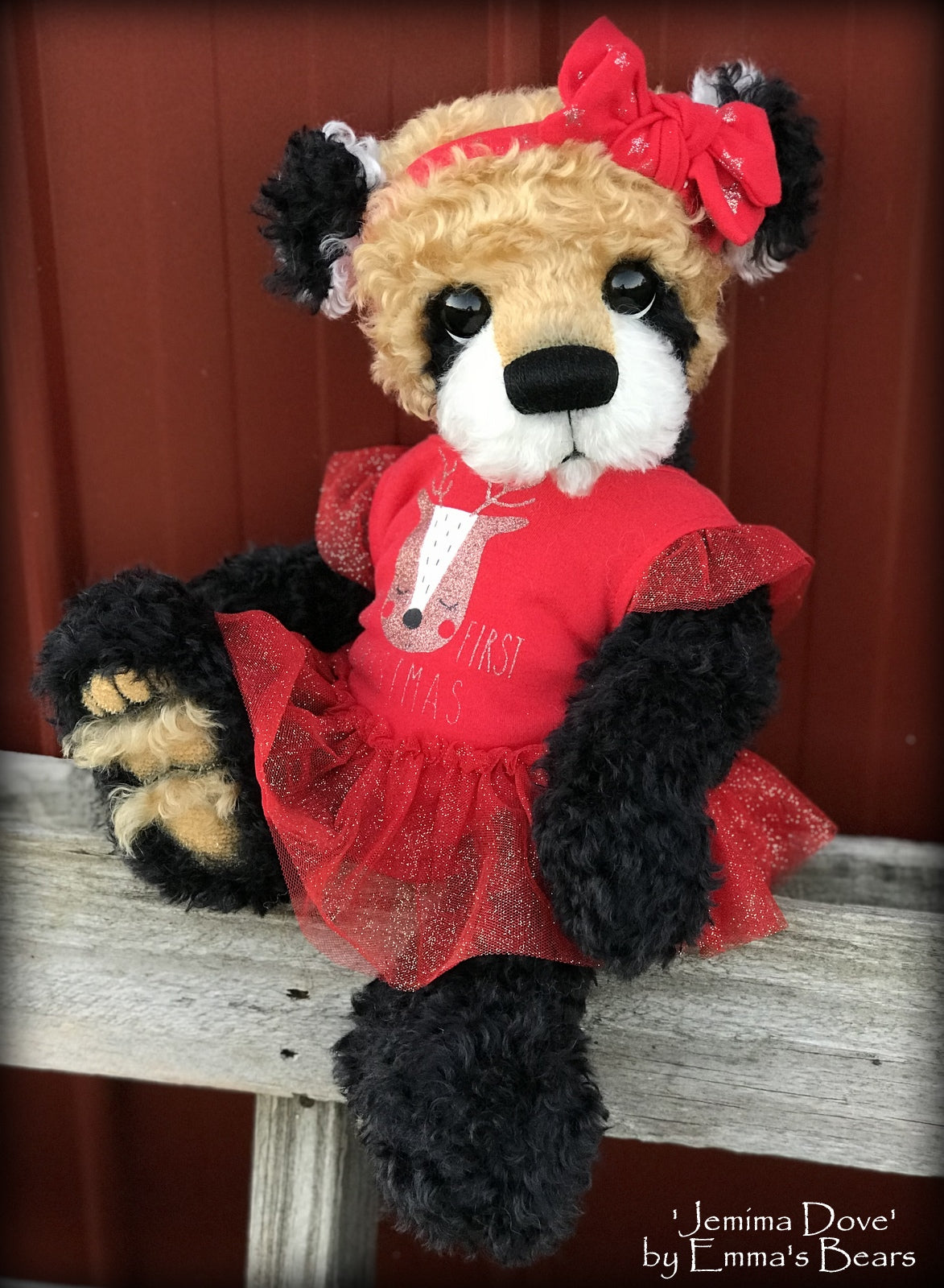 Jemima Dove - 18" Christmas 2018 Toddler Artist Bear by Emma's Bears - OOAK