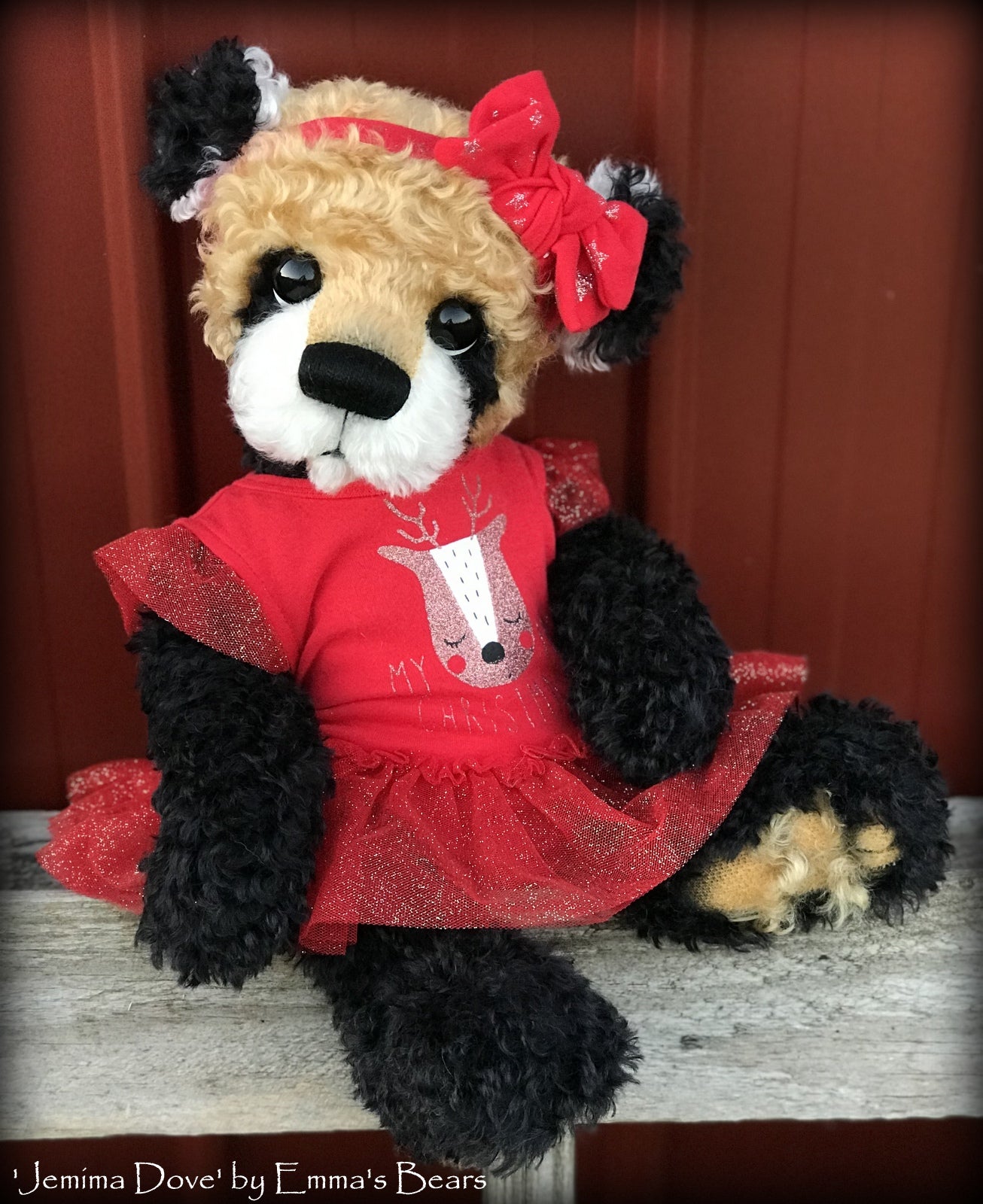 Jemima Dove - 18" Christmas 2018 Toddler Artist Bear by Emma's Bears - OOAK