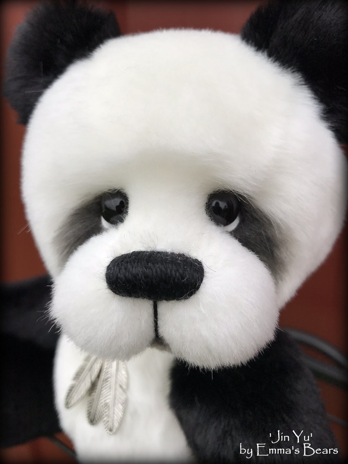 Jin Yu - 9" faux fur artist panda bear by Emmas Bears - OOAK