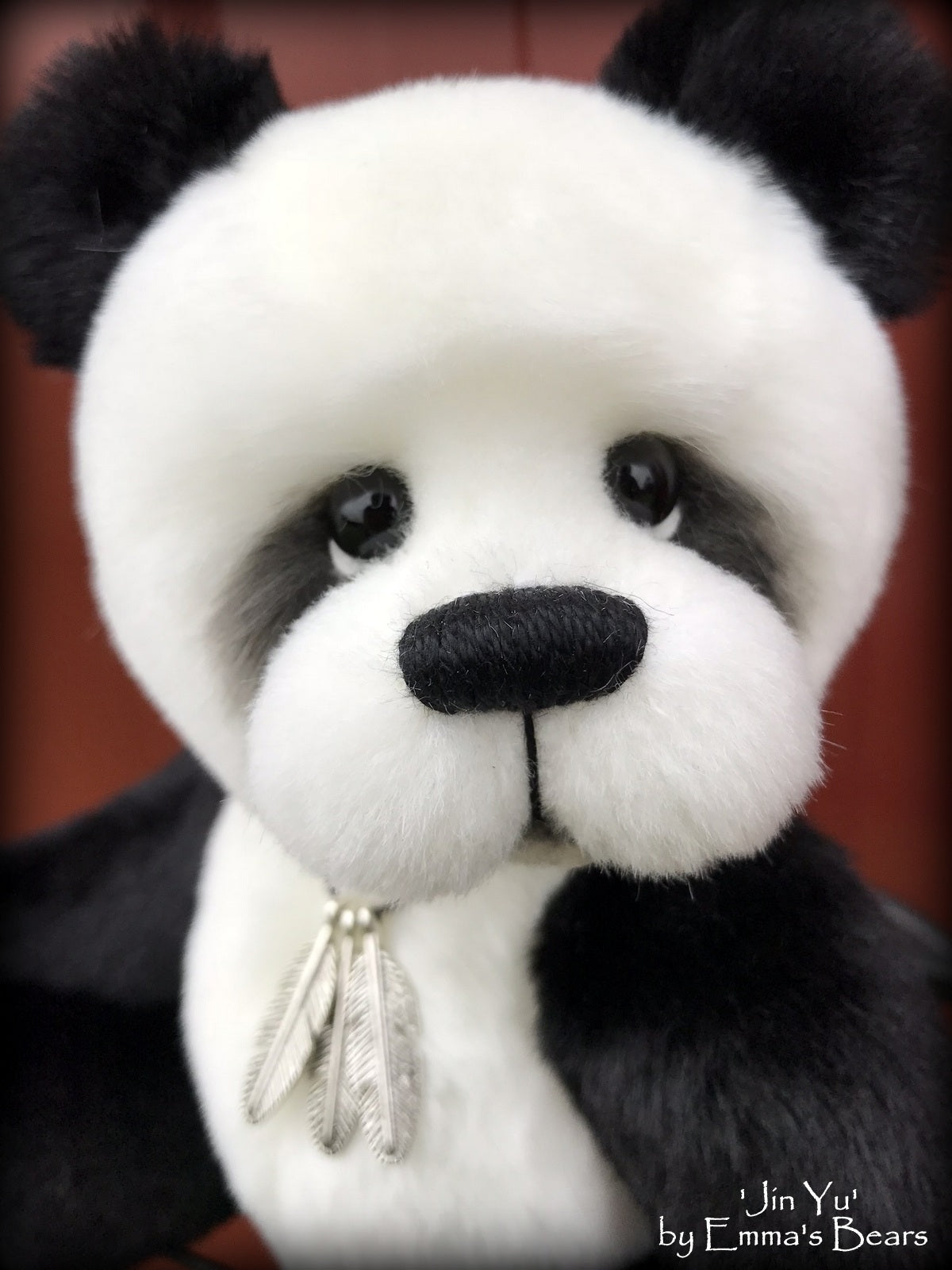 Jin Yu - 9" faux fur artist panda bear by Emmas Bears - OOAK