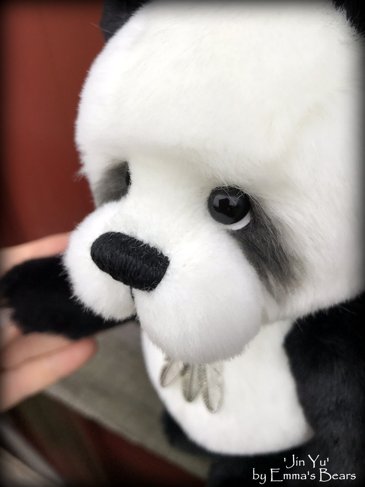 Jin Yu - 9" faux fur artist panda bear by Emmas Bears - OOAK