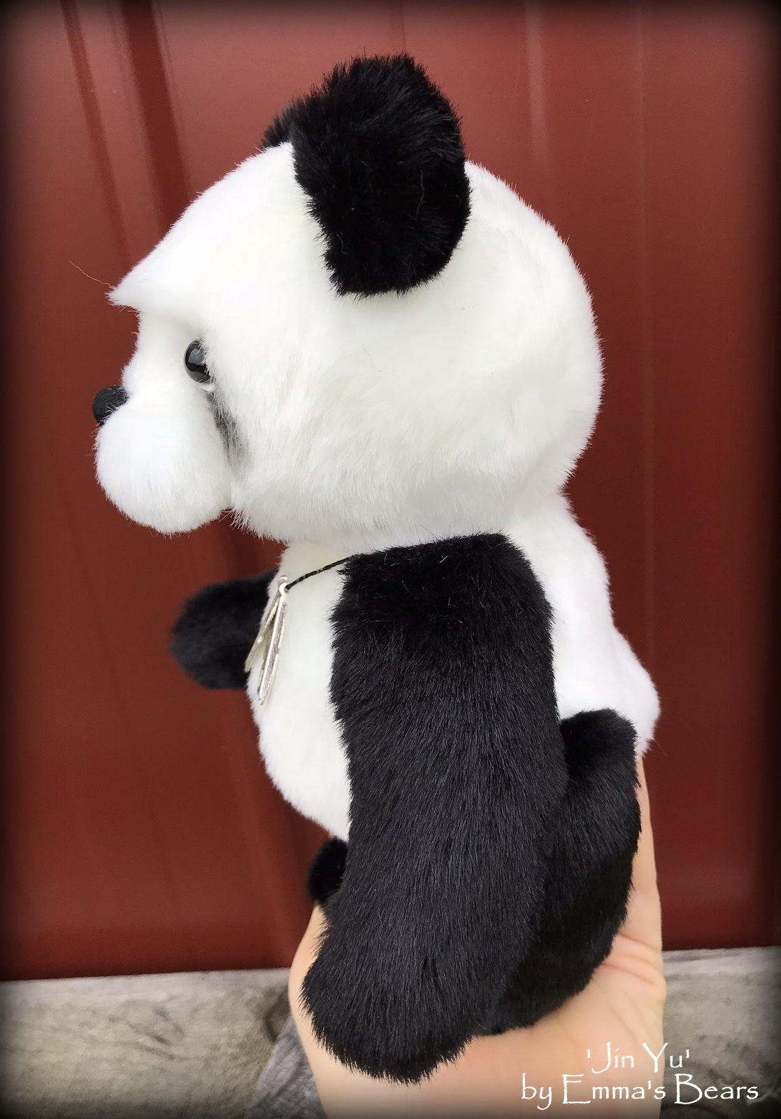 Jin Yu - 9" faux fur artist panda bear by Emmas Bears - OOAK