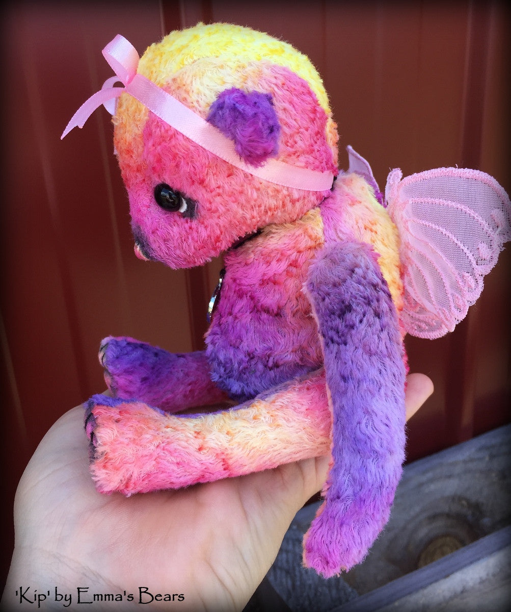 Kip - 9in hand-dyed rainbow viscose Artist Bear by Emmas Bears