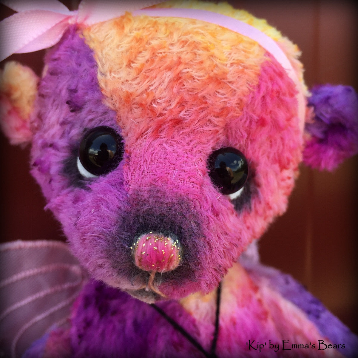 Kip - 9in hand-dyed rainbow viscose Artist Bear by Emmas Bears