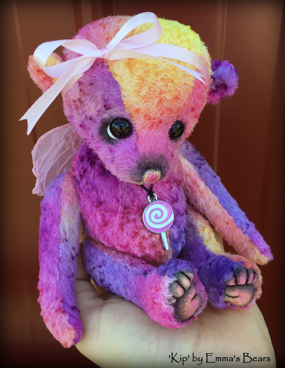 Kip - 9in hand-dyed rainbow viscose Artist Bear by Emmas Bears