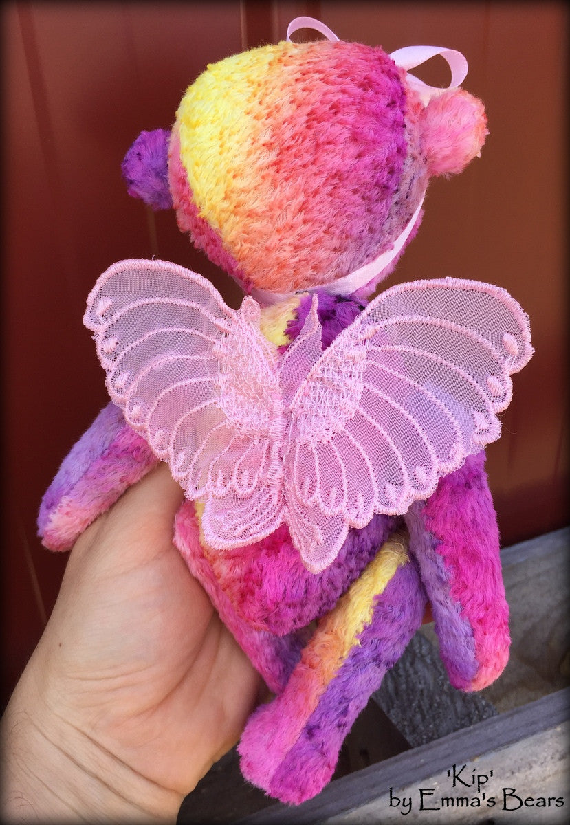 Kip - 9in hand-dyed rainbow viscose Artist Bear by Emmas Bears