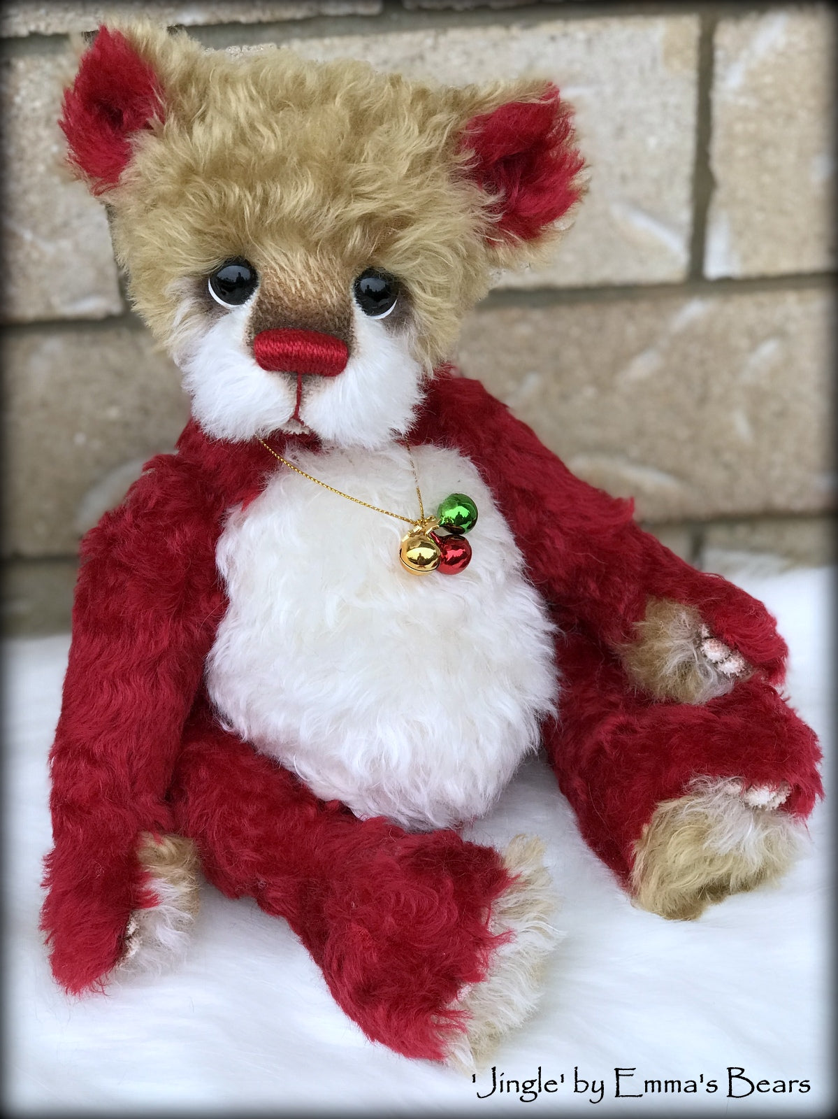 Jingle - 14" kid mohair Christmas artist bear by Emmas Bears - OOAK