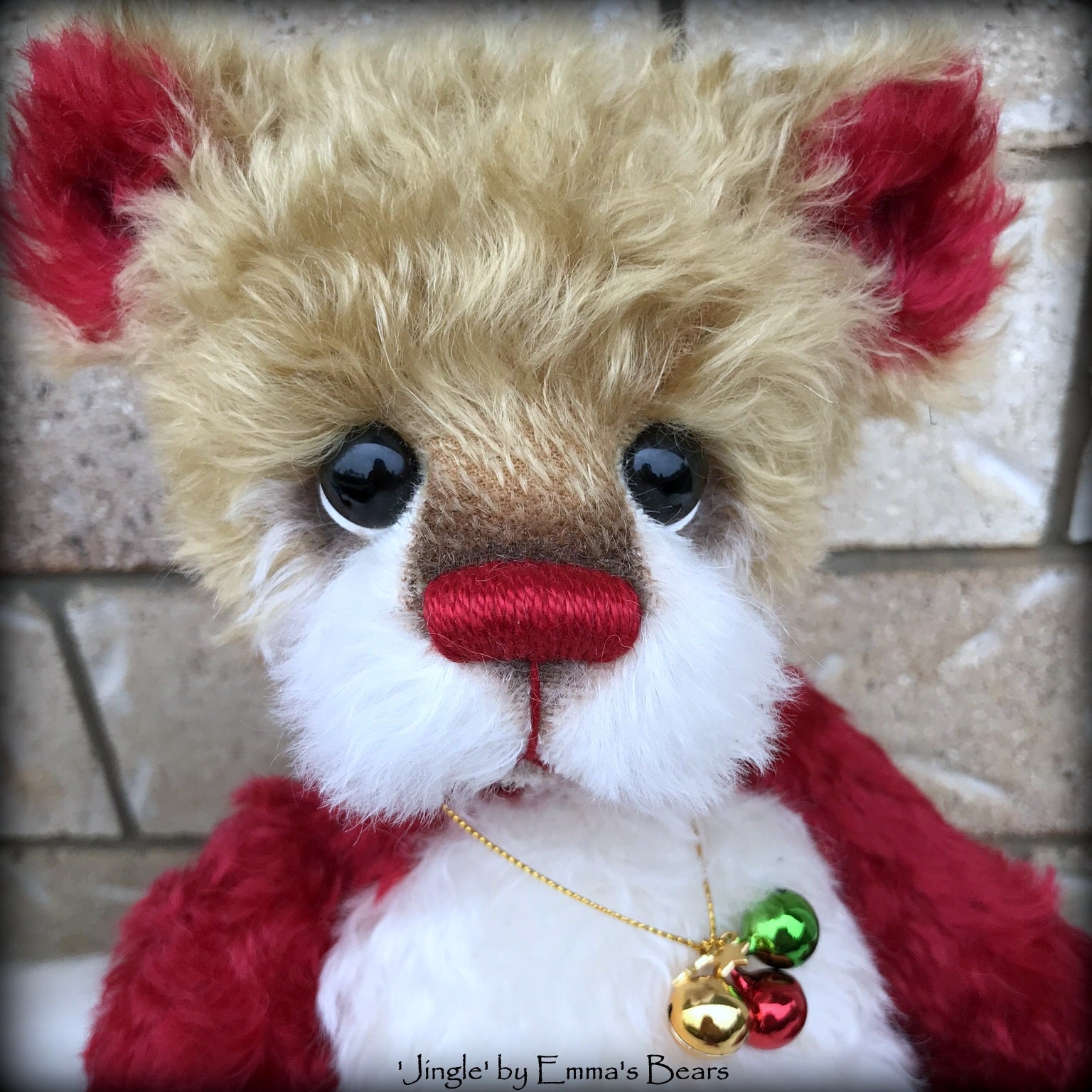 Jingle - 14" kid mohair Christmas artist bear by Emmas Bears - OOAK